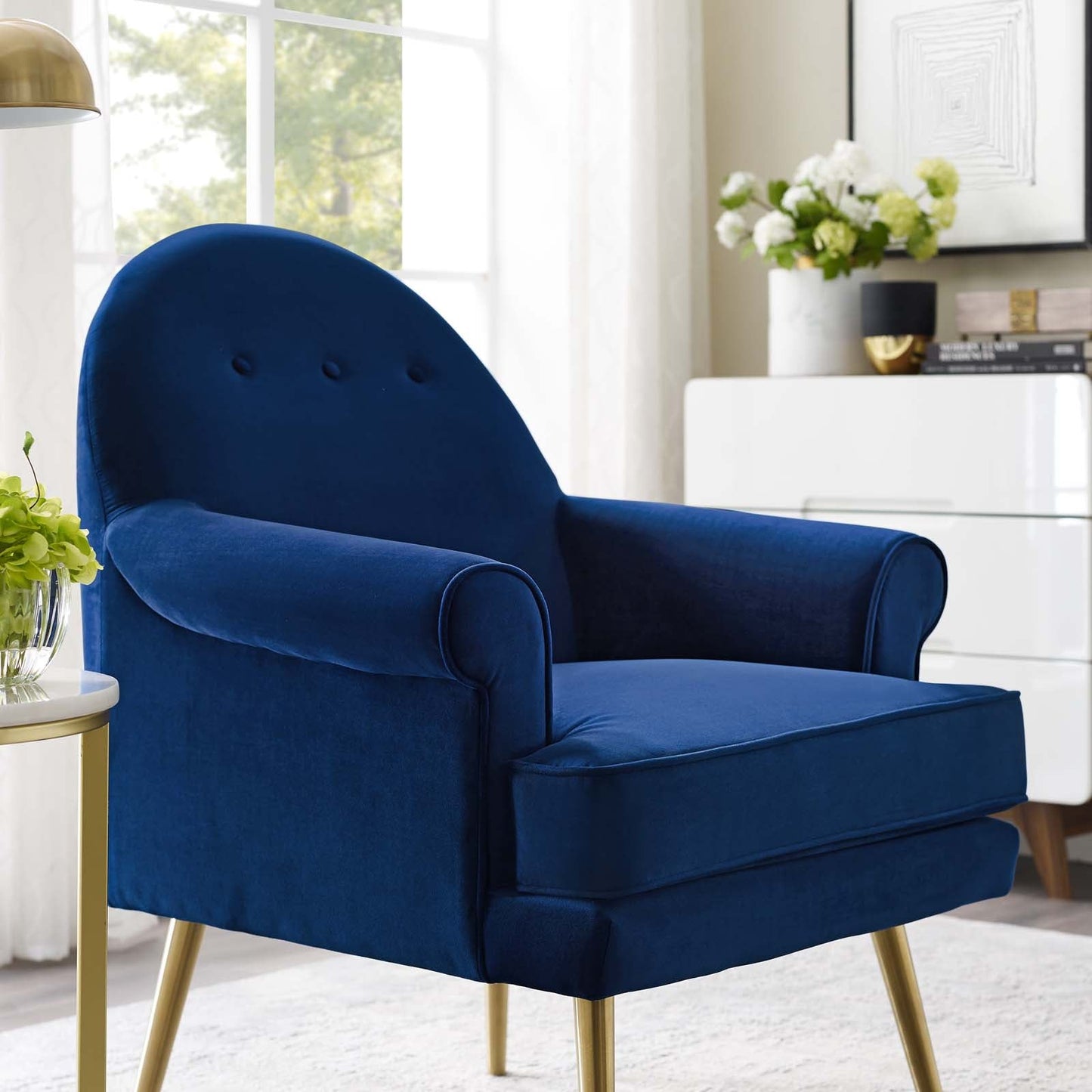 Modway Revive Tufted Button Accent Performance Velvet Armchair | Armchairs | Modishstore-7