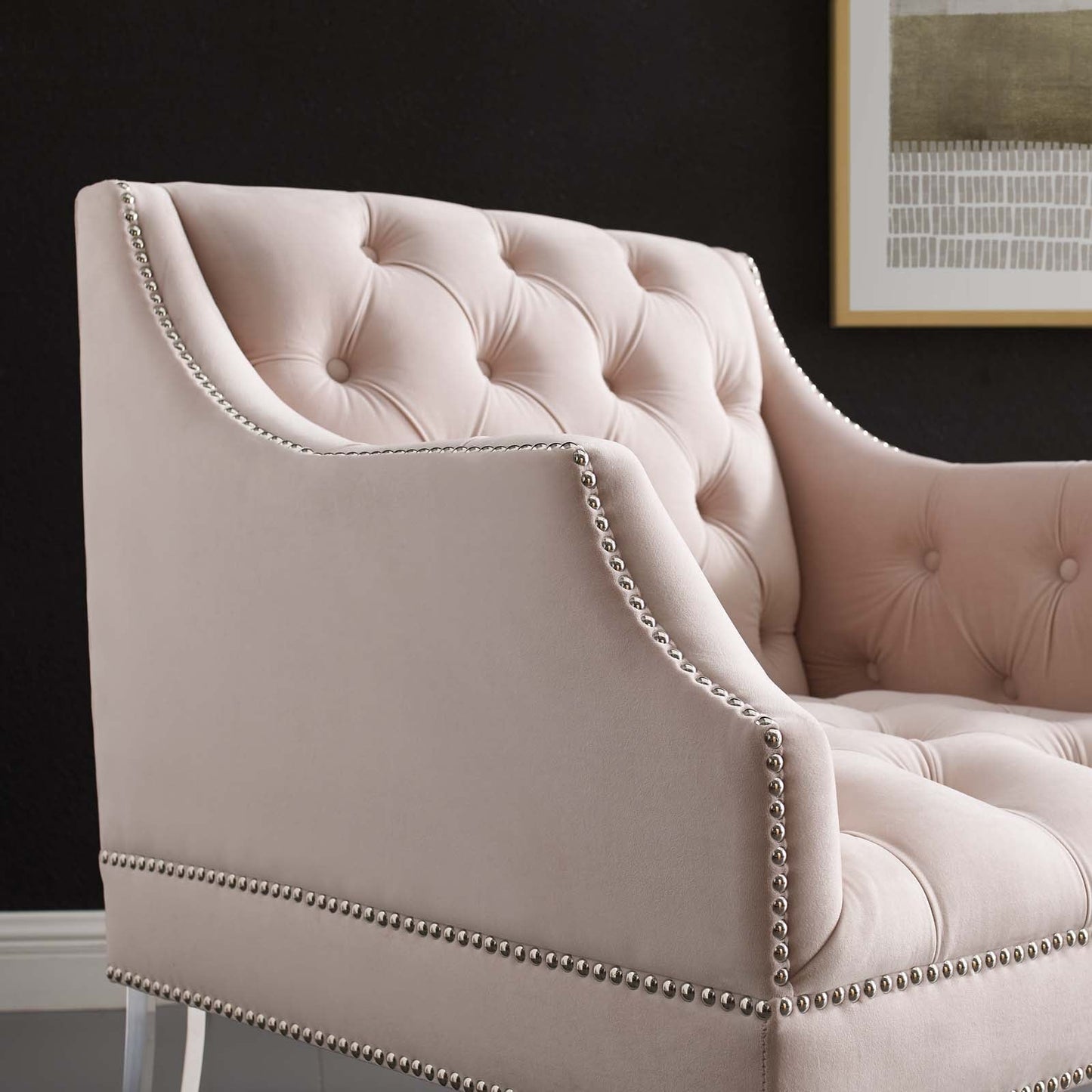 Modway Proverbial Tufted Button Accent Performance Velvet Armchair | Armchairs | Modishstore-2