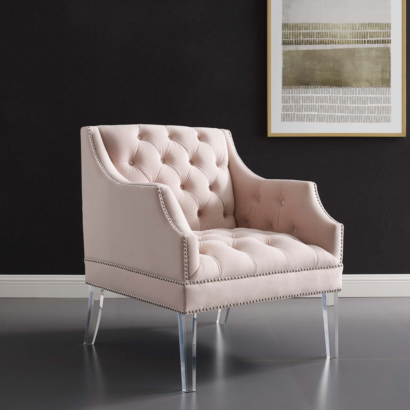 Modway Proverbial Tufted Button Accent Performance Velvet Armchair | Armchairs | Modishstore