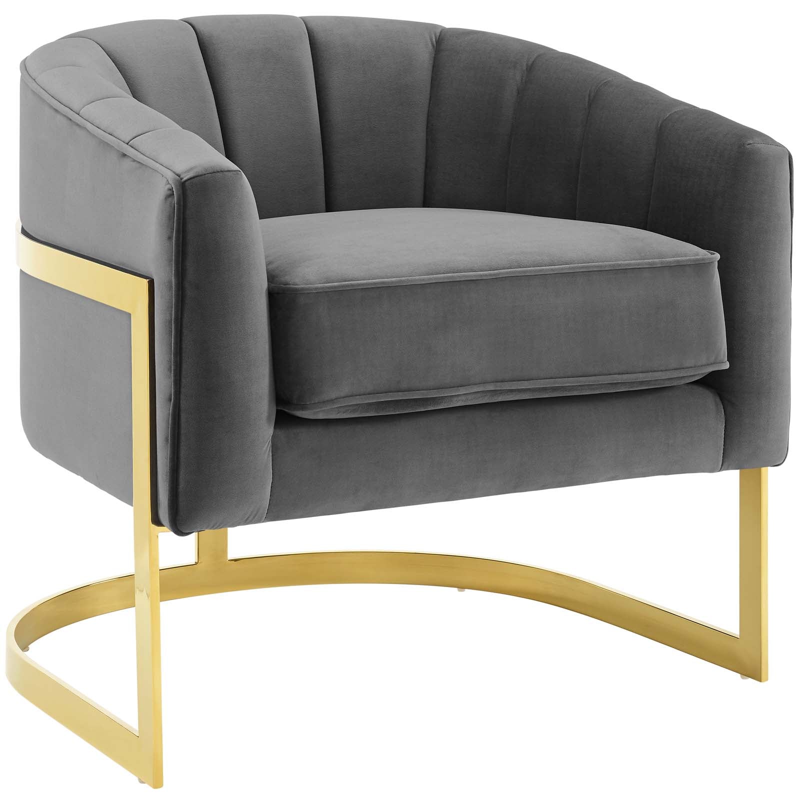 Modway Esteem Vertical Channel Tufted Performance Velvet Accent Armchair | Armchairs | 