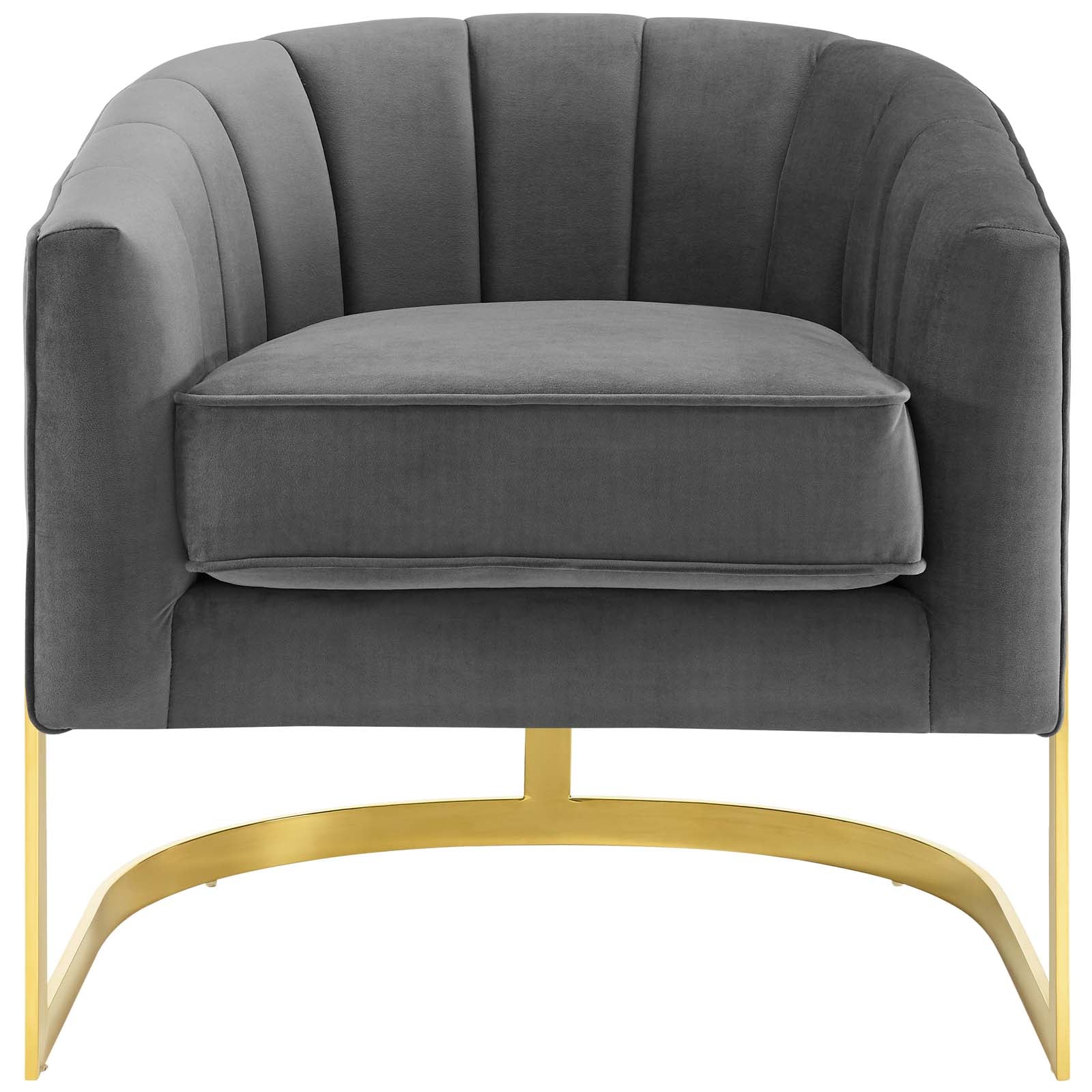 Modway Esteem Vertical Channel Tufted Performance Velvet Accent Armchair | Armchairs | 