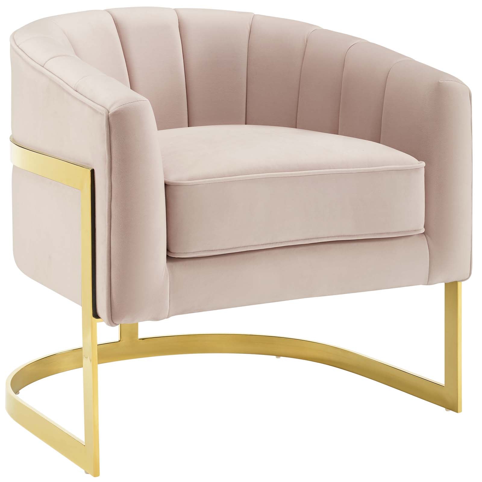 Modway Esteem Vertical Channel Tufted Performance Velvet Accent Armchair | Armchairs | 
