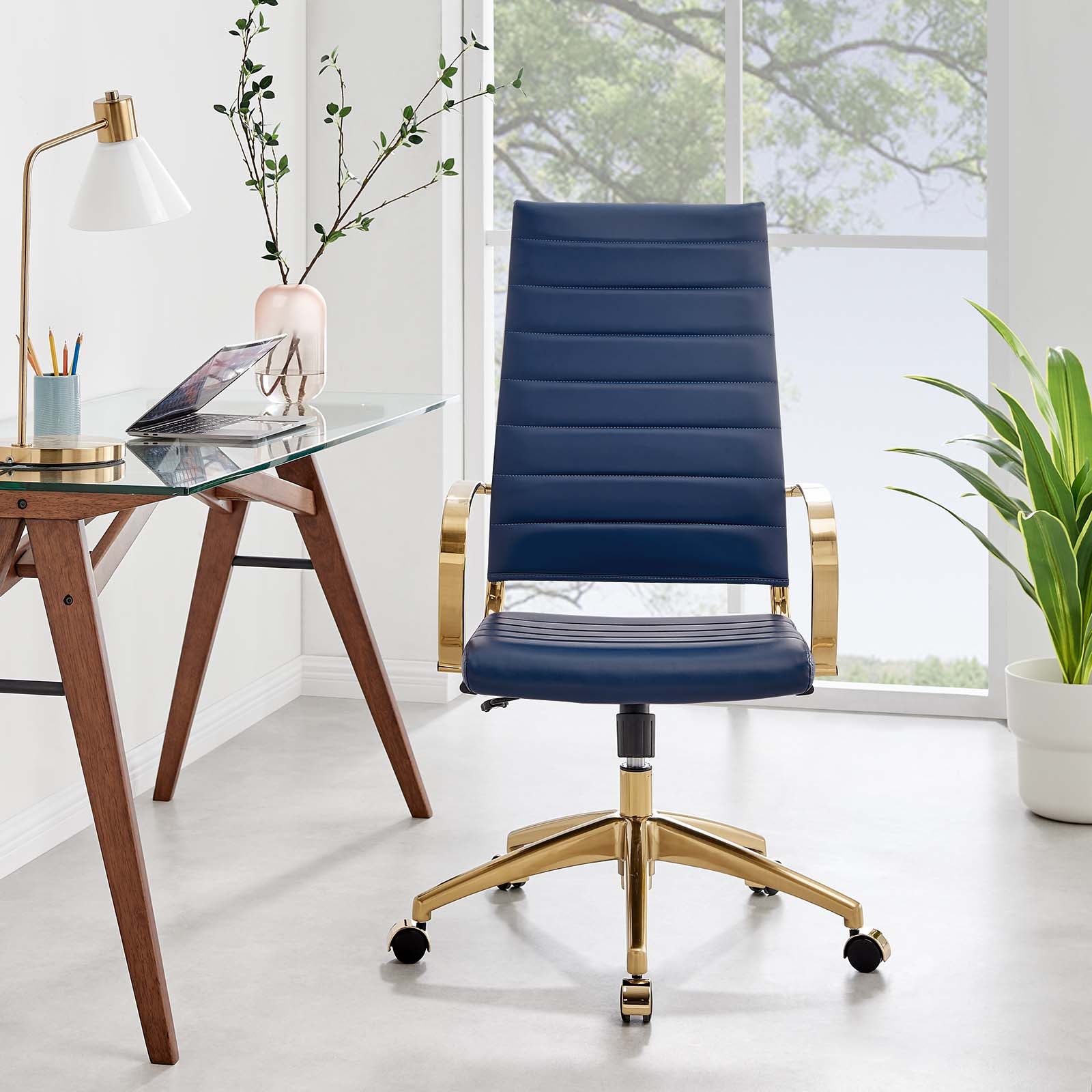 Modway Jive Gold Stainless Steel Highback Office Chair | Office Chairs | 