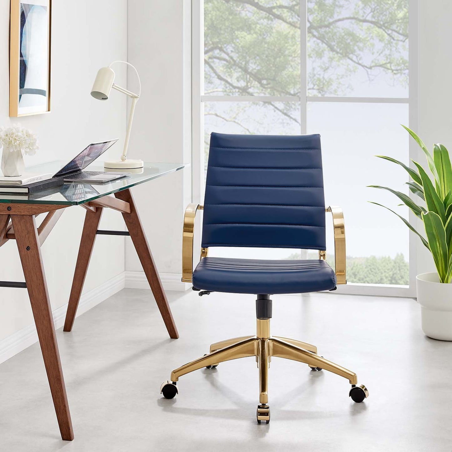 Modway Jive Gold Stainless Steel Midback Office Chair | Office Chairs | 