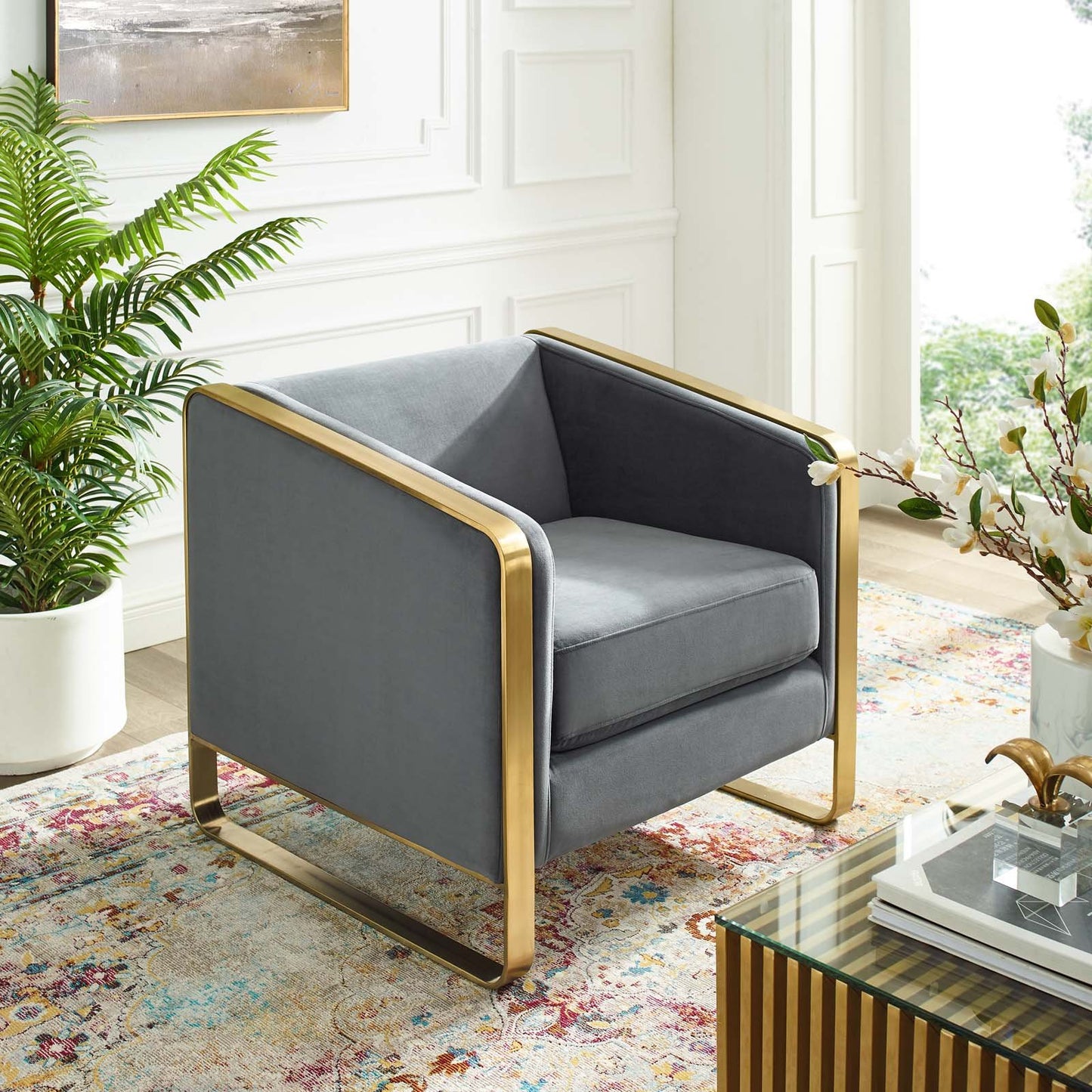 Modway Visualize Accent Club Lounge Performance Velvet Armchair