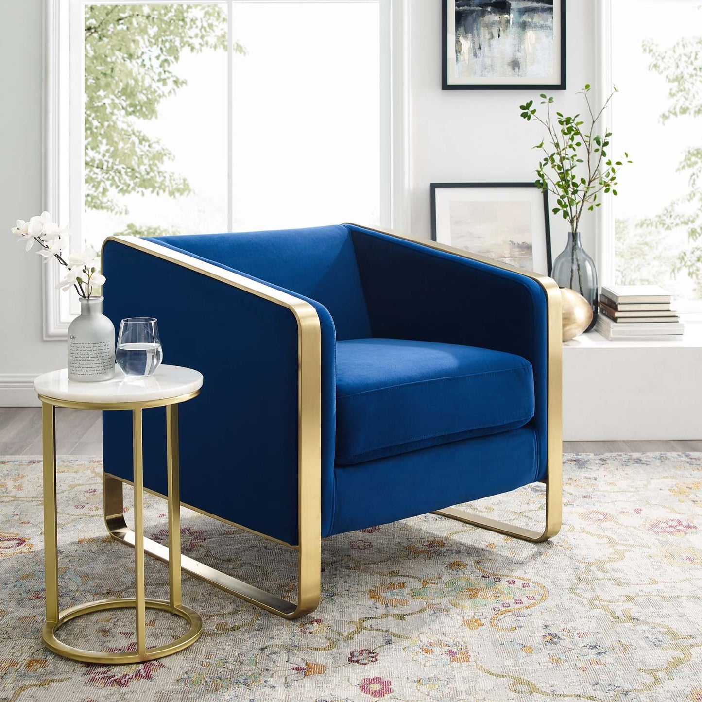 Modway Visualize Accent Club Lounge Performance Velvet Armchair