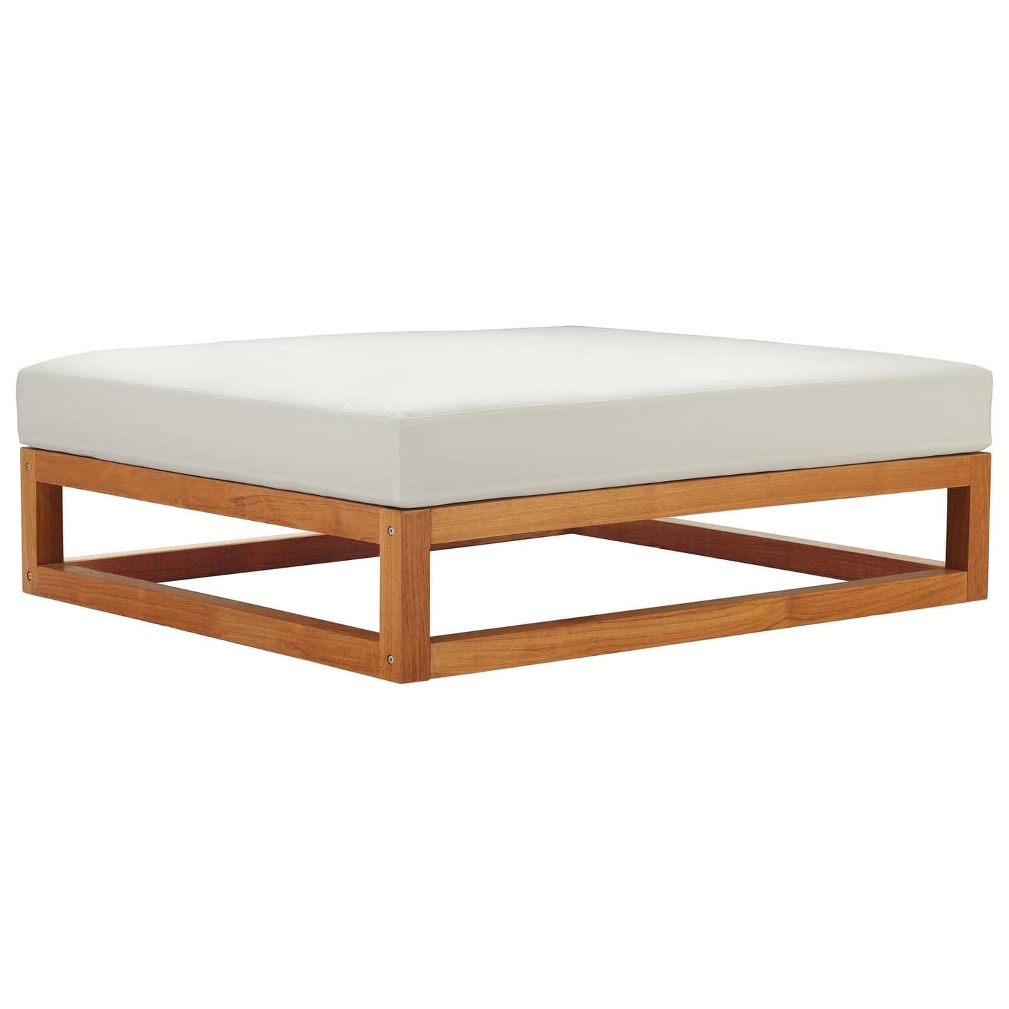 Modway Newbury Outdoor Patio Premium Grade A Teak Wood Ottoman | Outdoor Ottoman | Modishstore