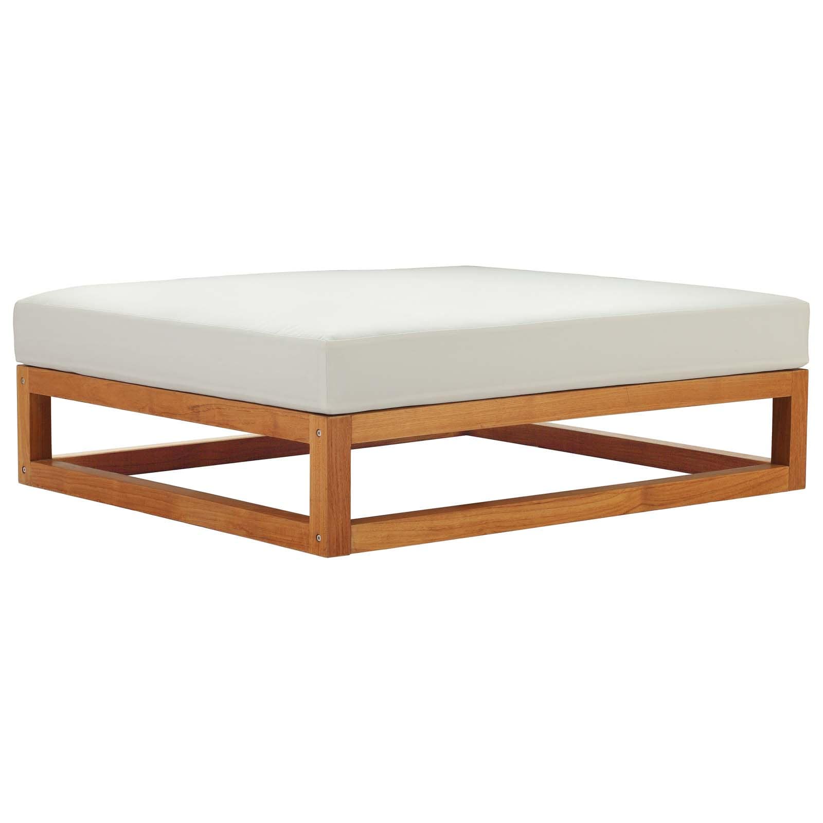 Modway Newbury Outdoor Patio Premium Grade A Teak Wood Ottoman | Outdoor Ottoman | Modishstore