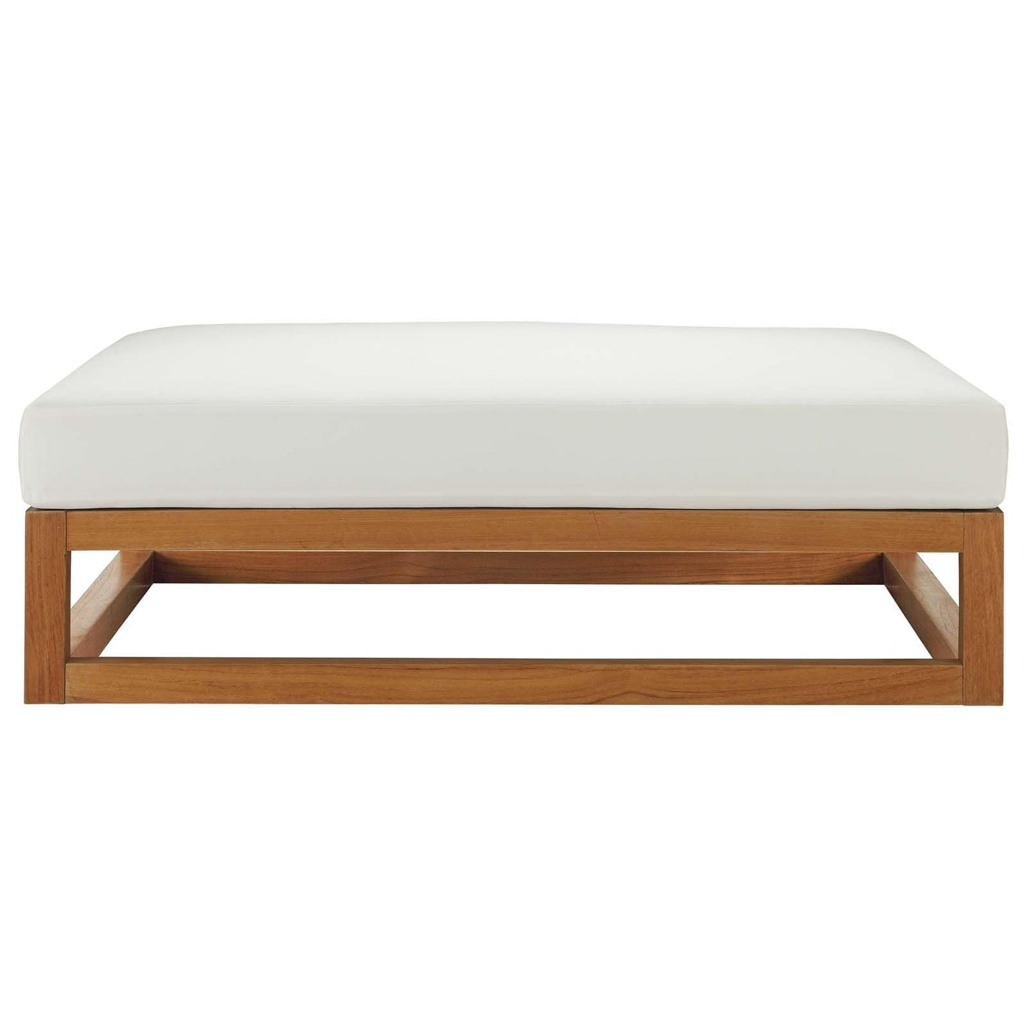 Modway Newbury Outdoor Patio Premium Grade A Teak Wood Ottoman | Outdoor Ottoman | Modishstore-2