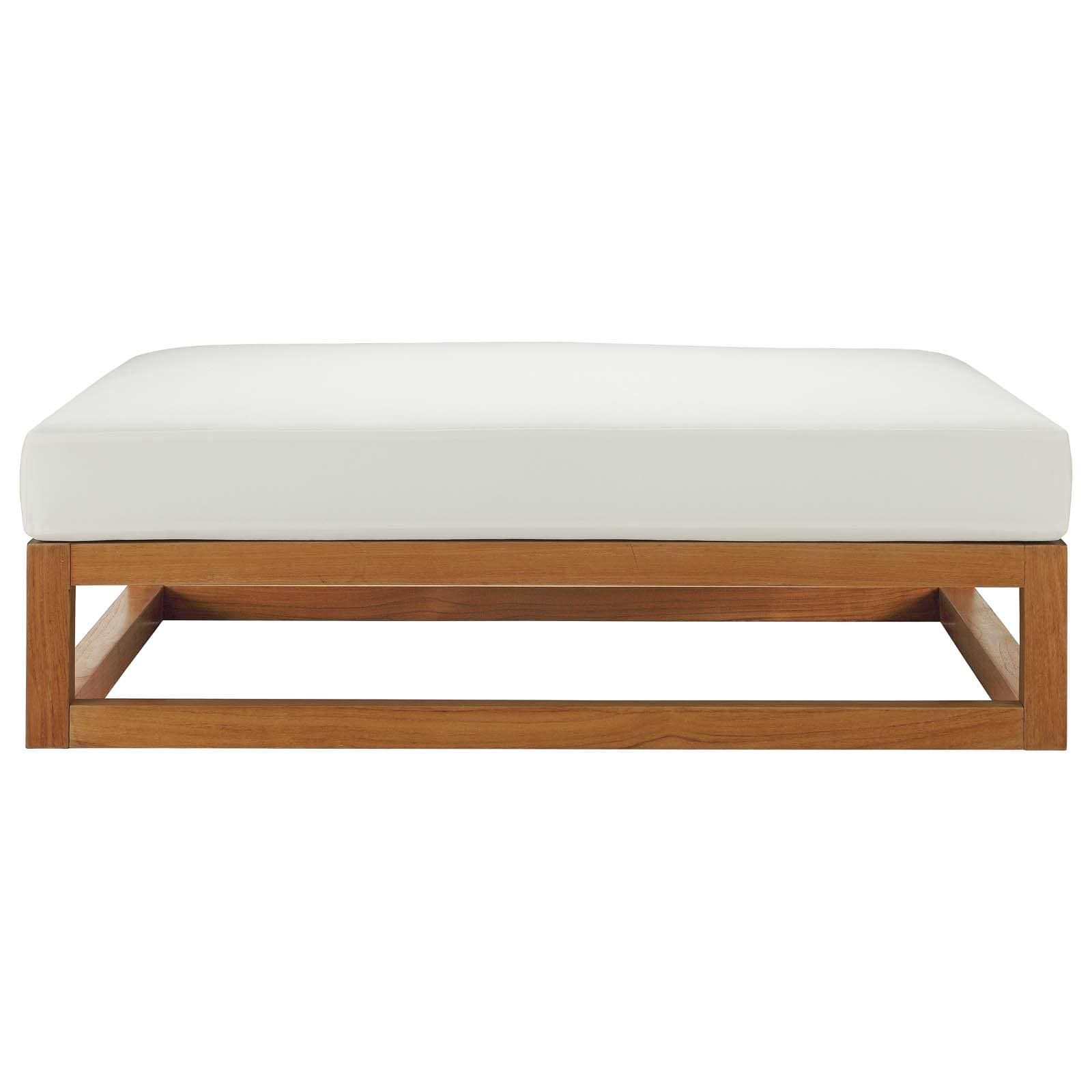 Modway Newbury Outdoor Patio Premium Grade A Teak Wood Ottoman | Outdoor Ottoman | Modishstore-2