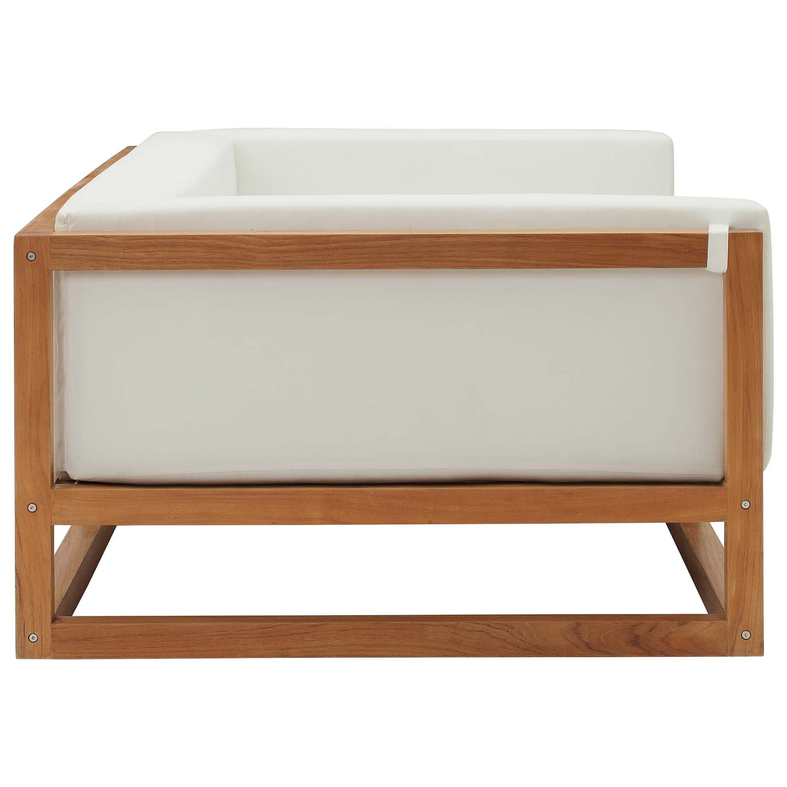 Modway Newbury Accent Lounge Outdoor Patio Premium Grade A Teak Wood Sofa | Outdoor Sofas, Loveseats & Sectionals | Modishstore-2