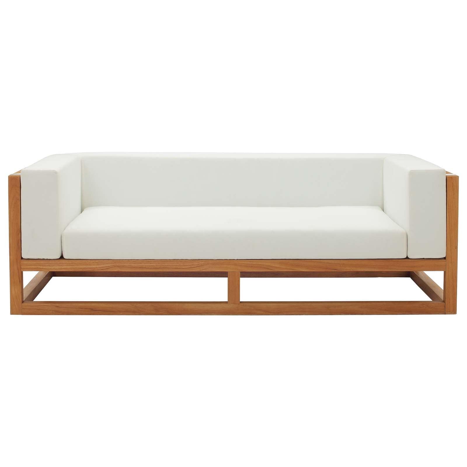 Modway Newbury Accent Lounge Outdoor Patio Premium Grade A Teak Wood Sofa | Outdoor Sofas, Loveseats & Sectionals | Modishstore-4