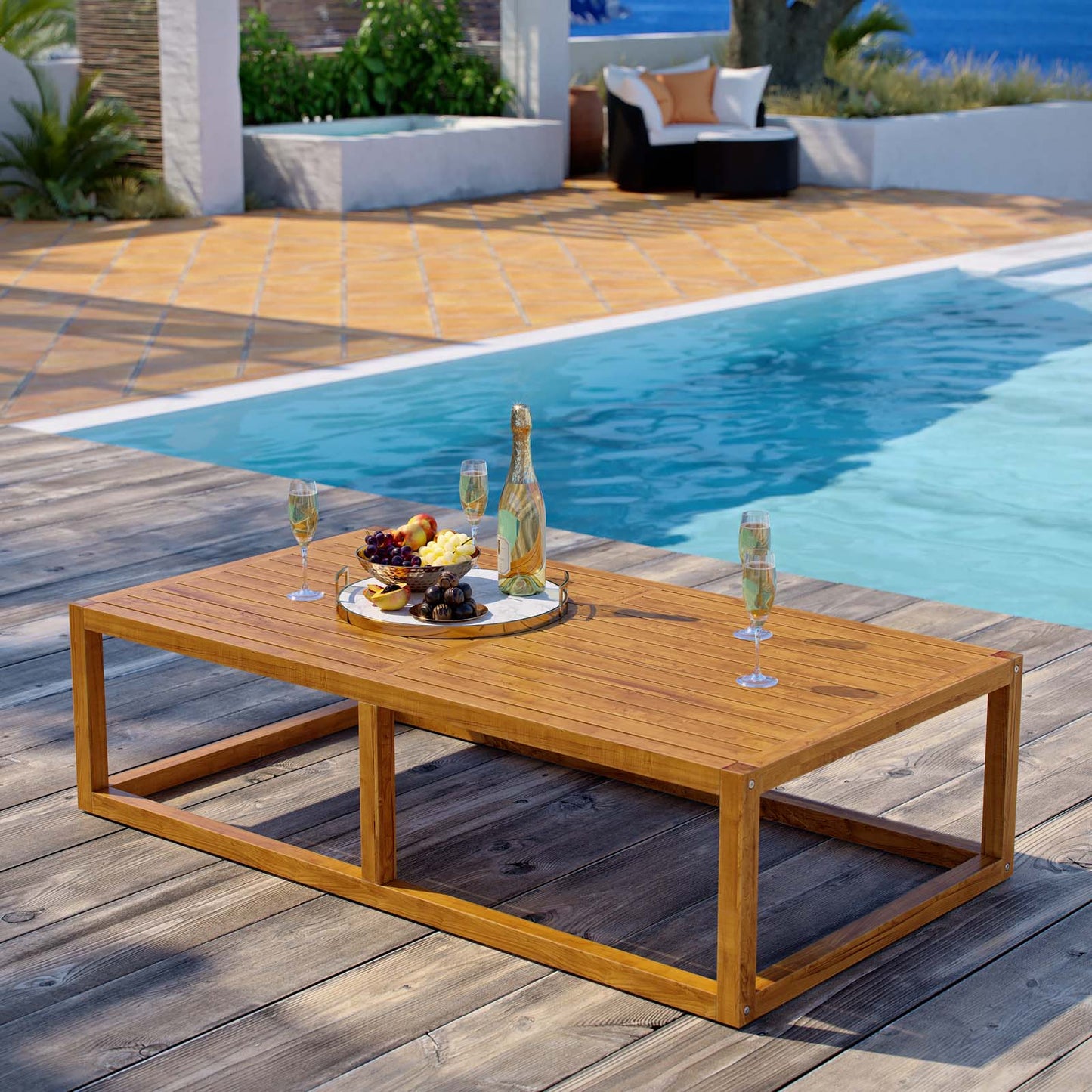 Modway Newbury Outdoor Patio Premium Grade A Teak Wood Coffee Table | Coffee Tables | Modishstore-4