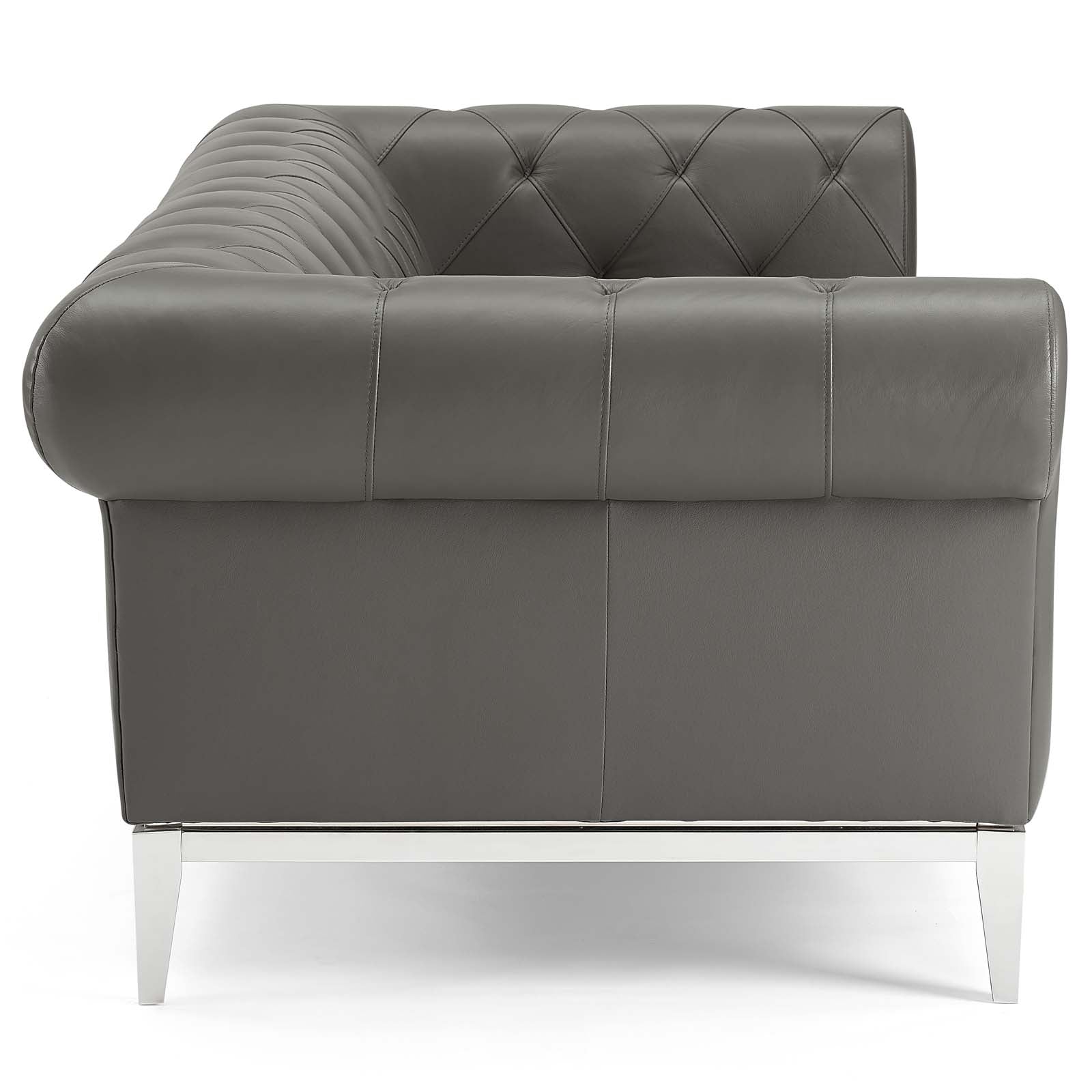 Modway Idyll Tufted Button Upholstered Leather Chesterfield Sofa | Sofas | 