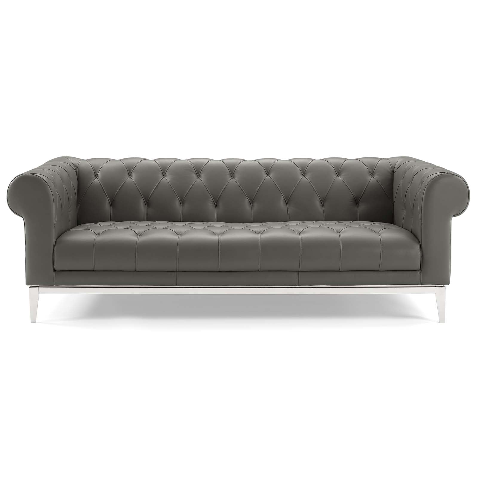 Modway Idyll Tufted Button Upholstered Leather Chesterfield Sofa | Sofas | 