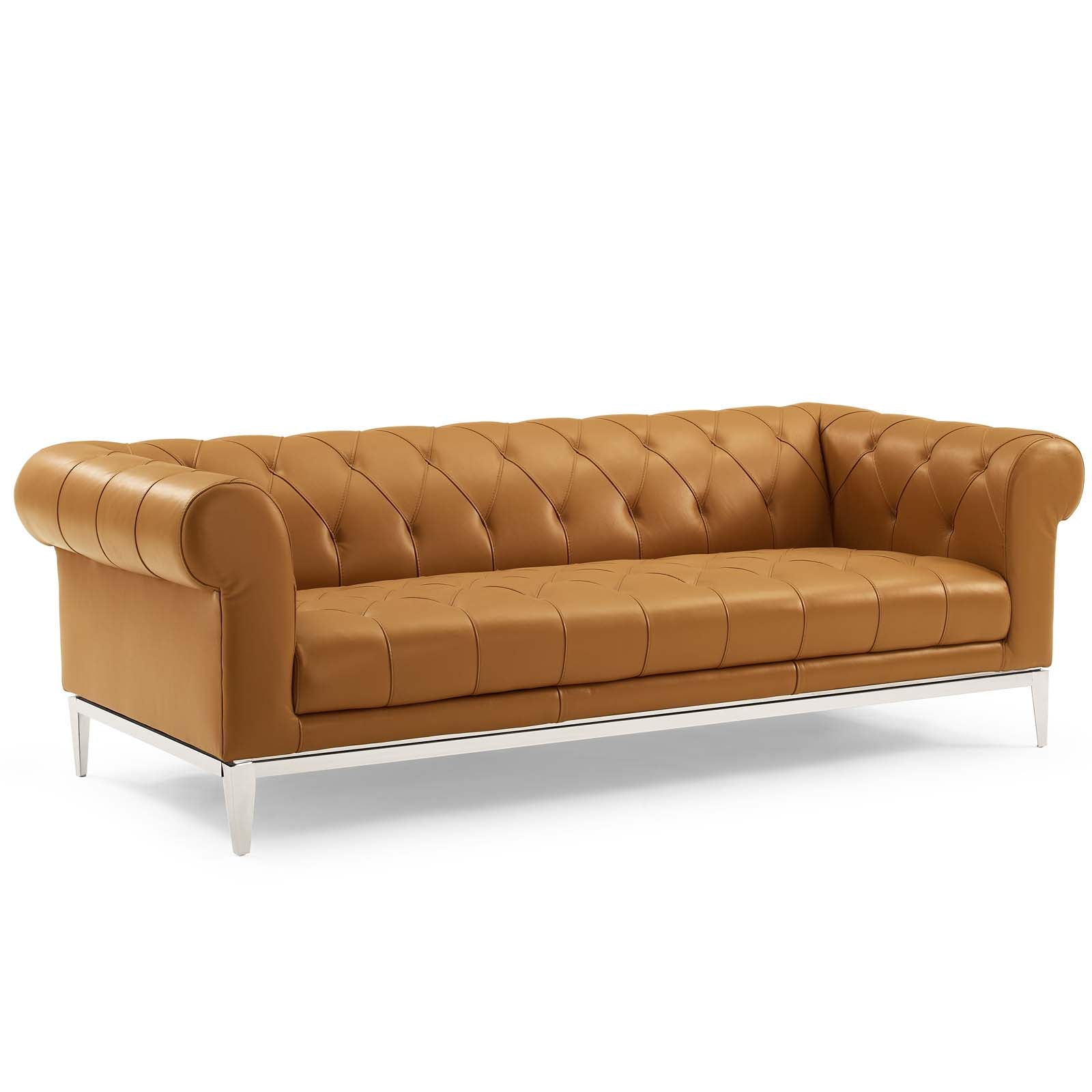 Modway Idyll Tufted Button Upholstered Leather Chesterfield Sofa | Sofas | 