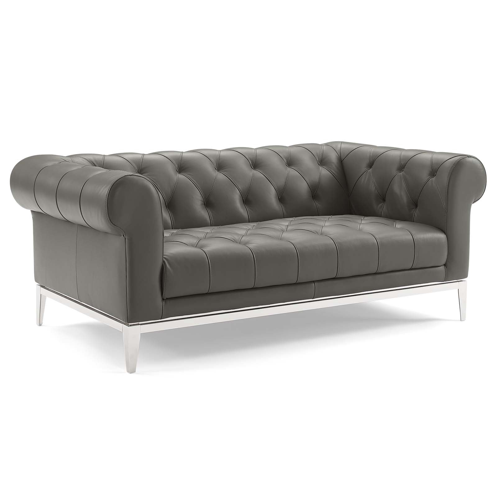 Modway Idyll Tufted Button Upholstered Leather Chesterfield Loveseat | Loveseats | 