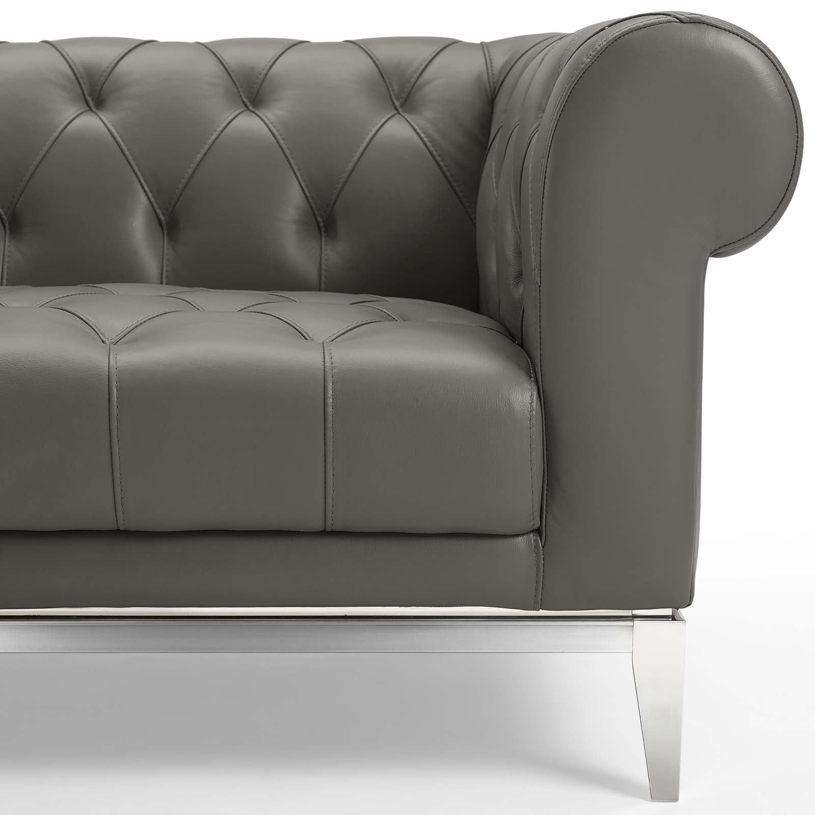 Modway Idyll Tufted Button Upholstered Leather Chesterfield Loveseat | Loveseats | 