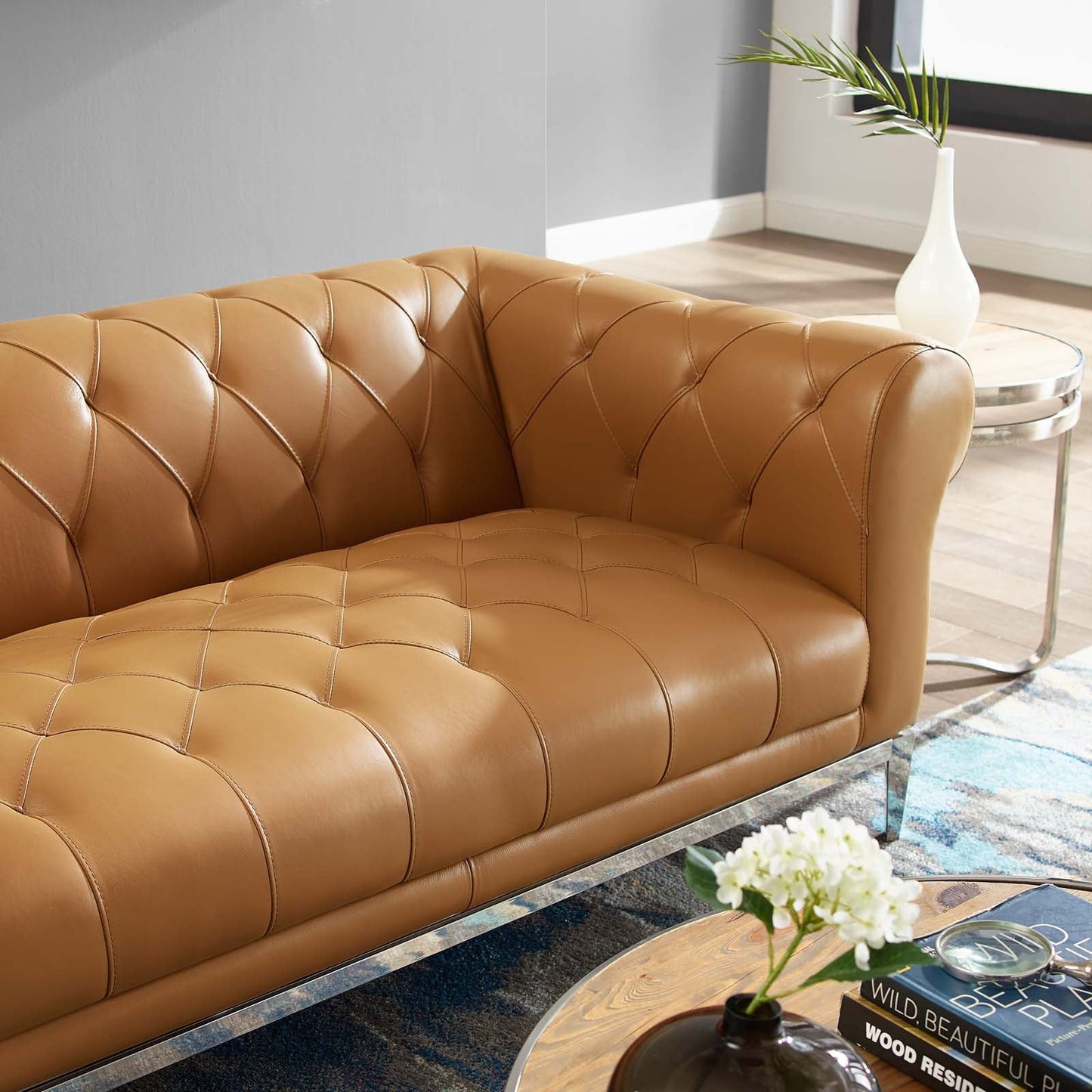 Modway Idyll Tufted Button Upholstered Leather Chesterfield Loveseat | Loveseats | 