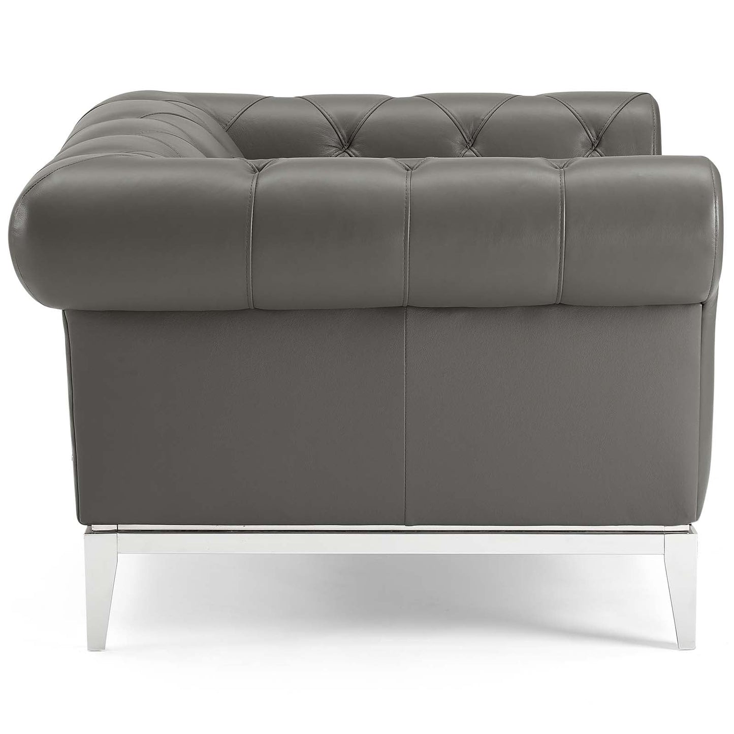 Modway Idyll Tufted Button Upholstered Leather Chesterfield Armchair | Armchairs | 