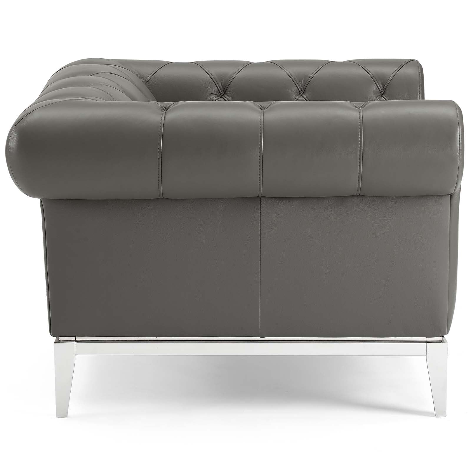 Modway Idyll Tufted Button Upholstered Leather Chesterfield Armchair | Armchairs | 