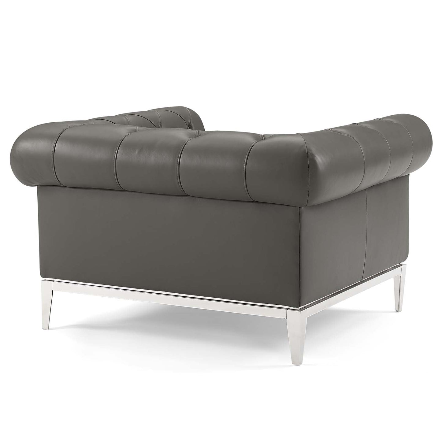 Modway Idyll Tufted Button Upholstered Leather Chesterfield Armchair | Armchairs | 