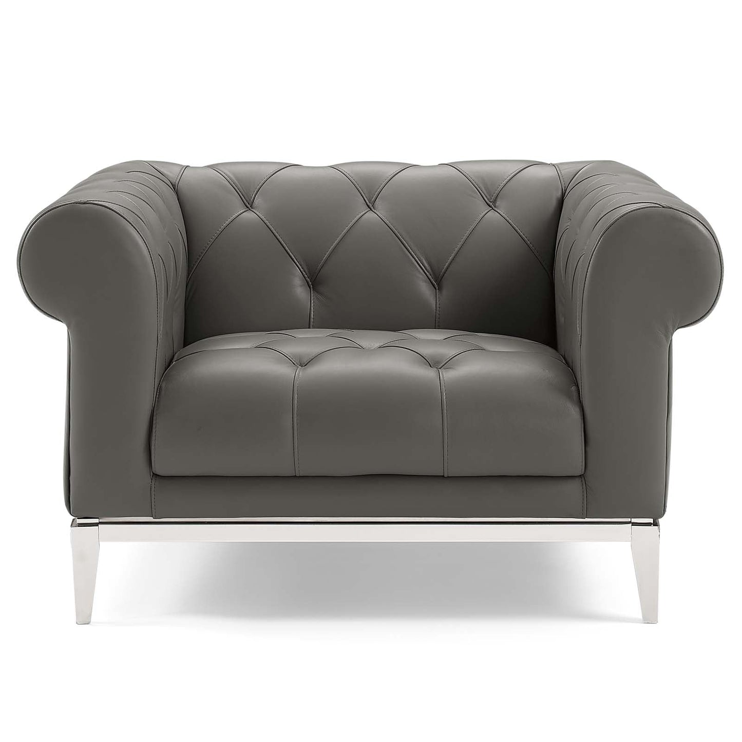 Modway Idyll Tufted Button Upholstered Leather Chesterfield Armchair | Armchairs | 