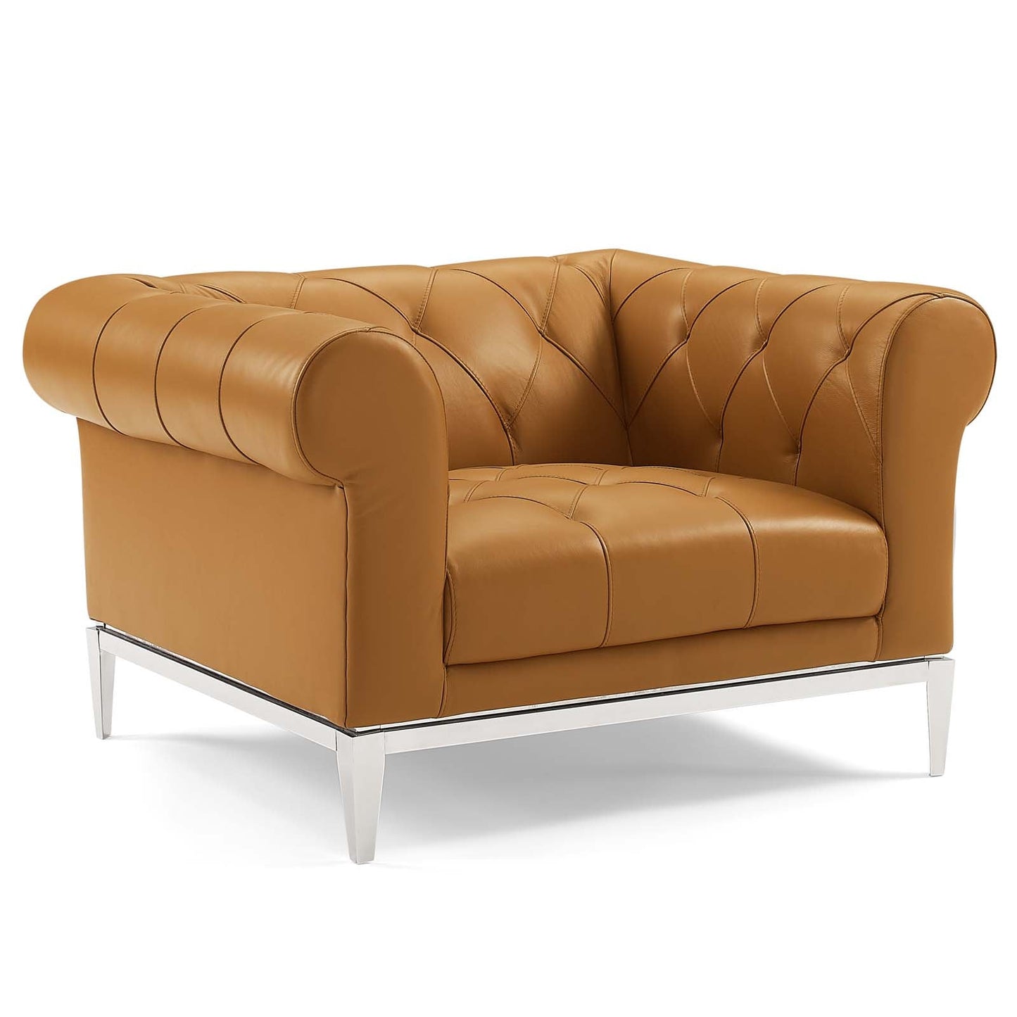 Modway Idyll Tufted Button Upholstered Leather Chesterfield Armchair | Armchairs | 
