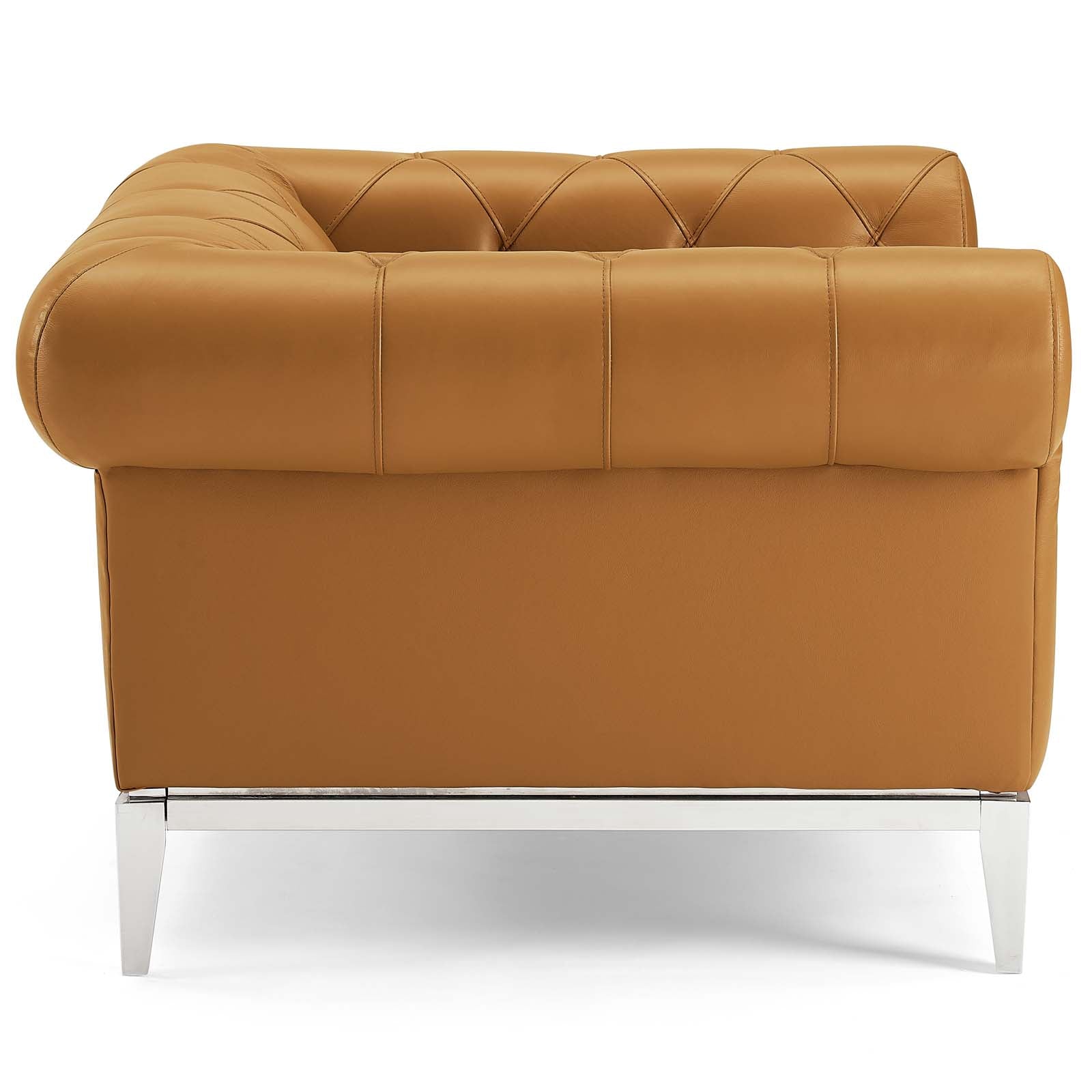Modway Idyll Tufted Button Upholstered Leather Chesterfield Armchair | Armchairs | 