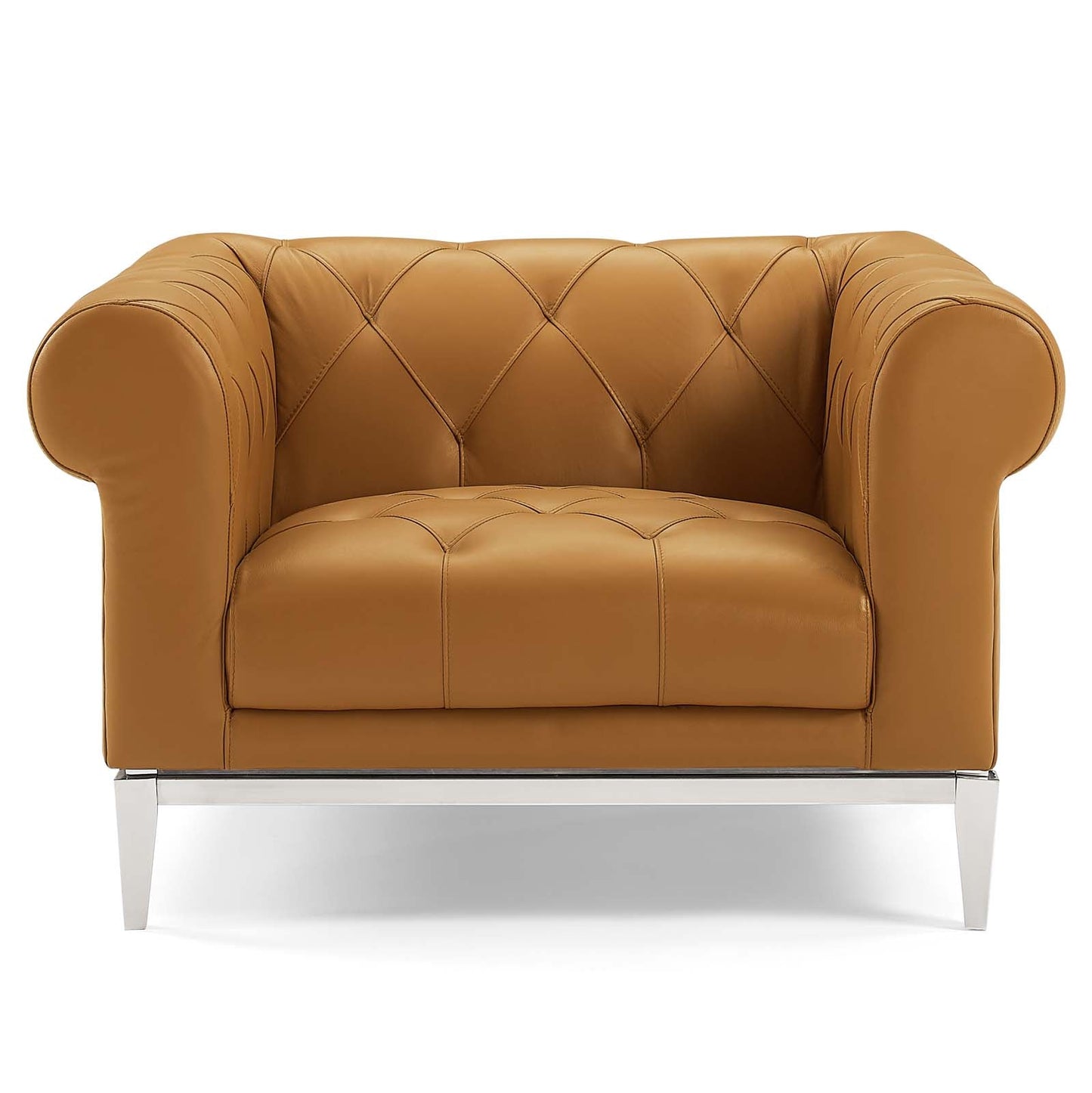 Modway Idyll Tufted Button Upholstered Leather Chesterfield Armchair | Armchairs | 