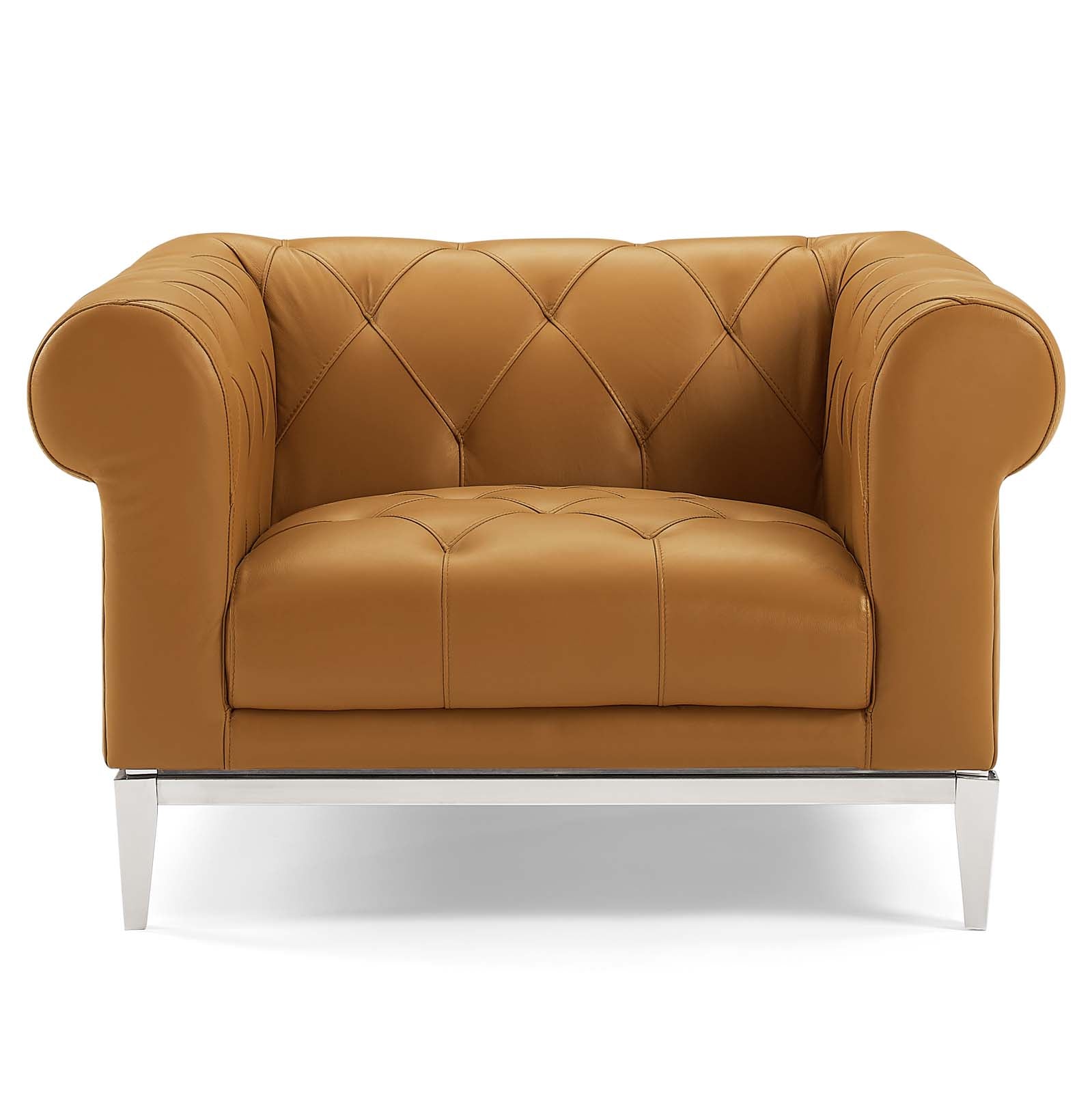 Modway Idyll Tufted Button Upholstered Leather Chesterfield Armchair | Armchairs | 