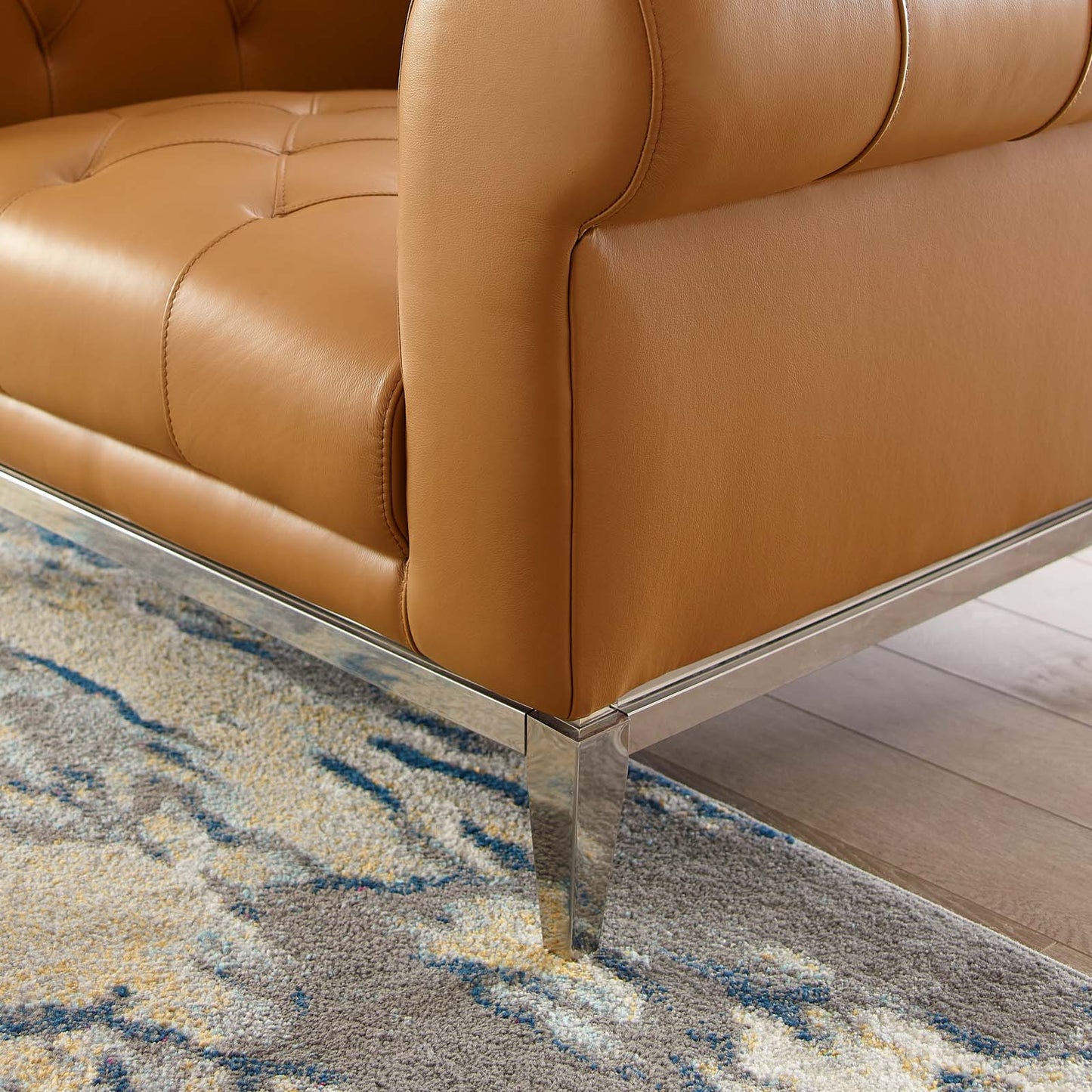 Modway Idyll Tufted Button Upholstered Leather Chesterfield Armchair | Armchairs | 
