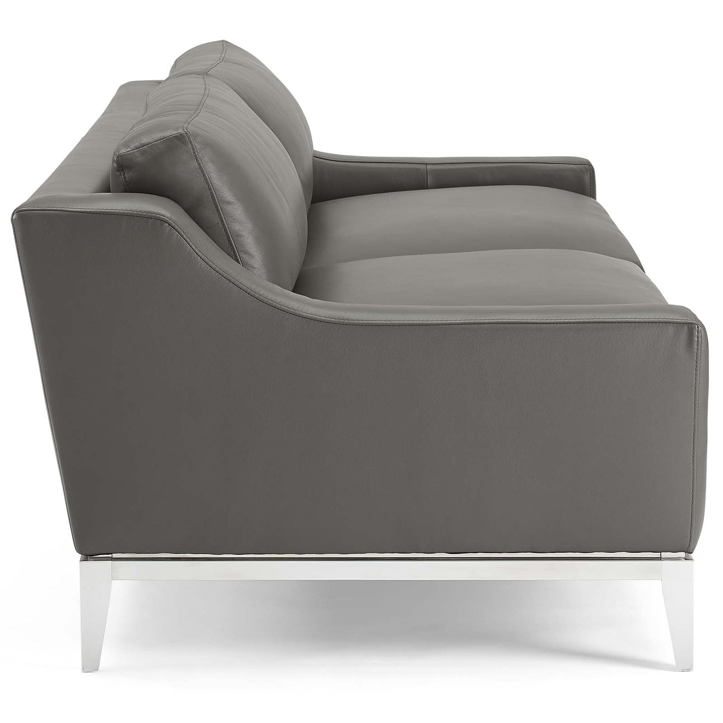Modway Harness 83.5" Stainless Steel Base Leather Sofa | Sofas | 