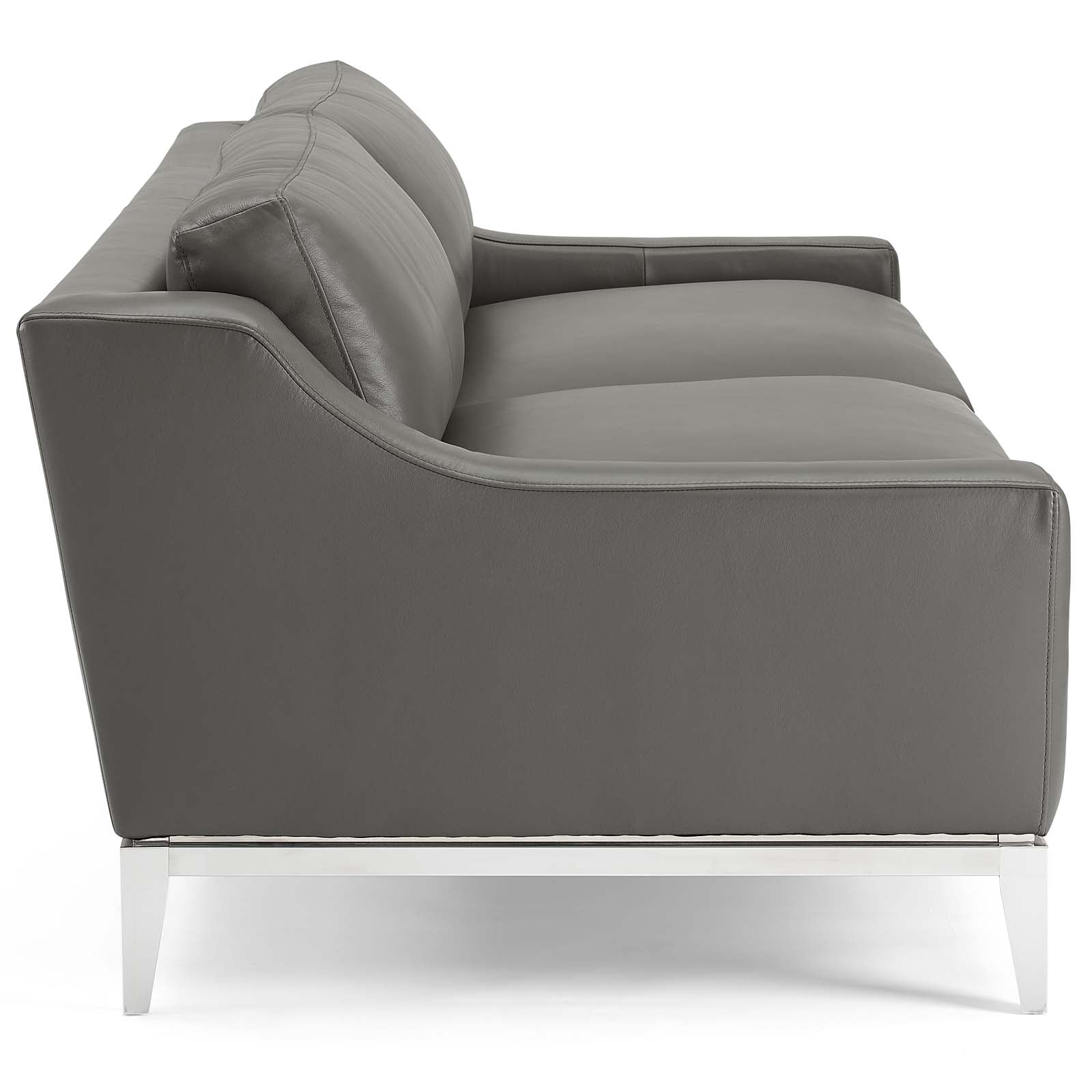 Modway Harness 83.5" Stainless Steel Base Leather Sofa | Sofas | 
