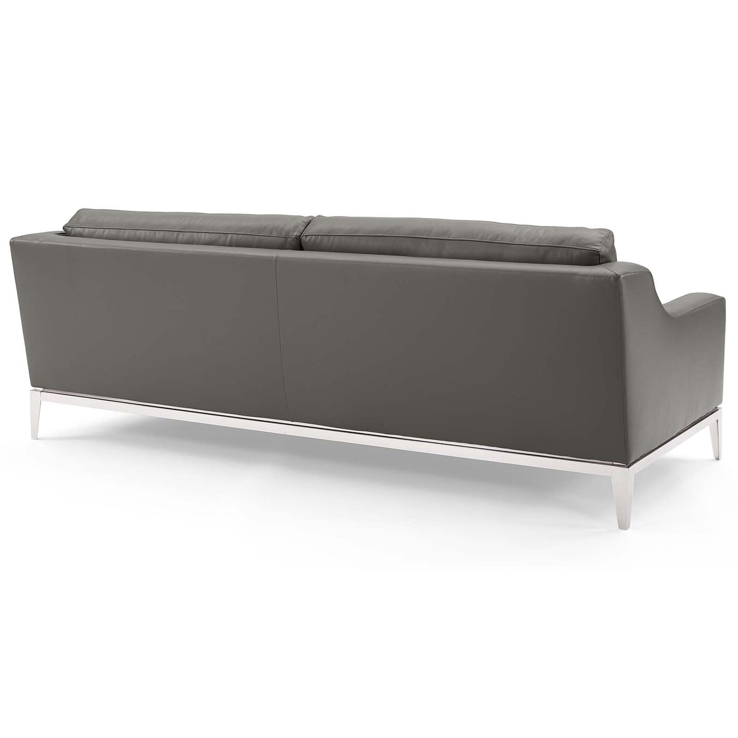 Modway Harness 83.5" Stainless Steel Base Leather Sofa | Sofas | 