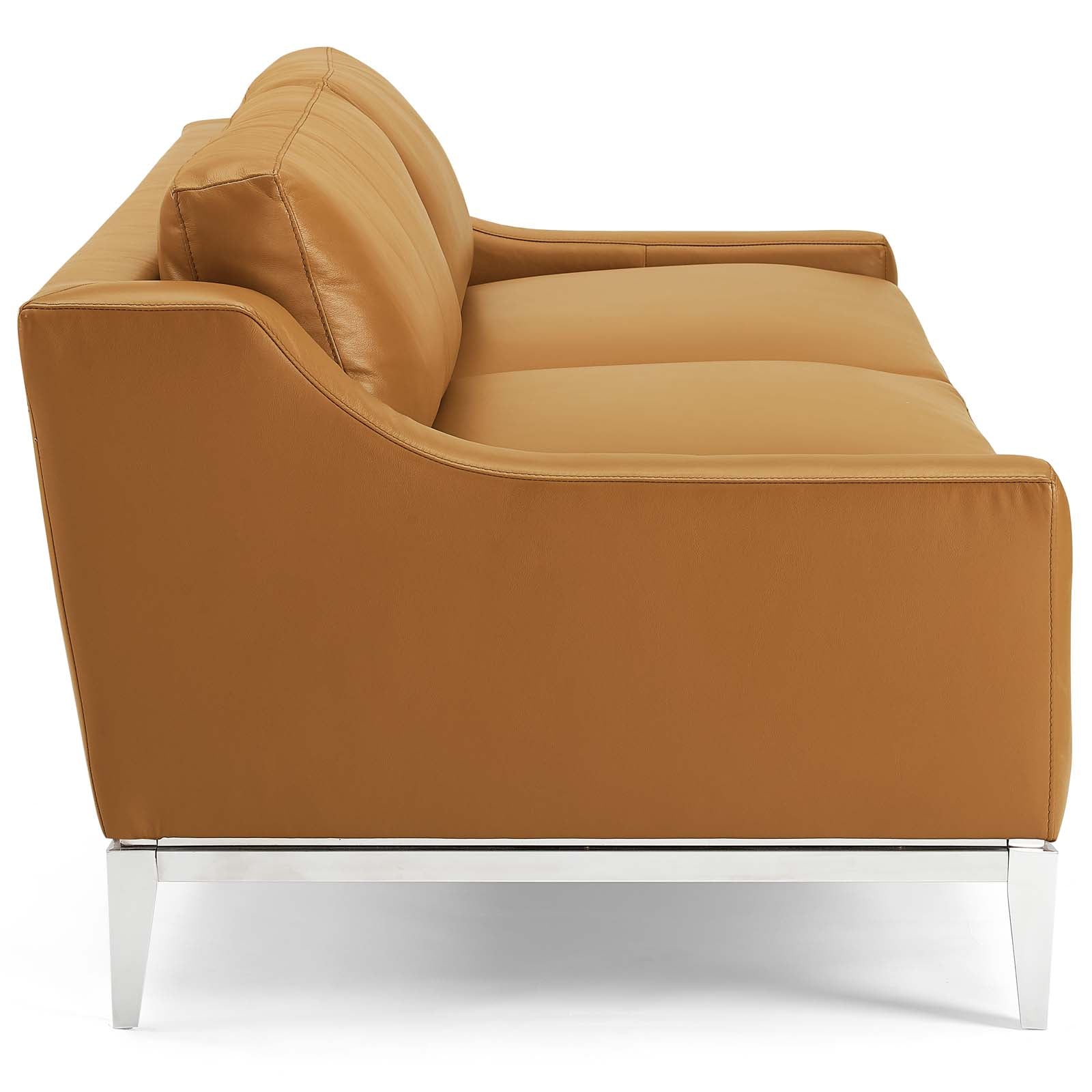 Modway Harness 83.5" Stainless Steel Base Leather Sofa | Sofas | 