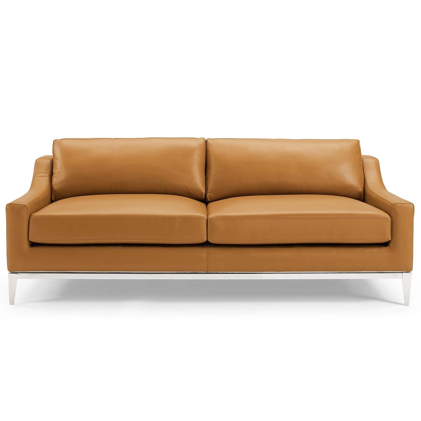 Modway Harness 83.5" Stainless Steel Base Leather Sofa | Sofas | 