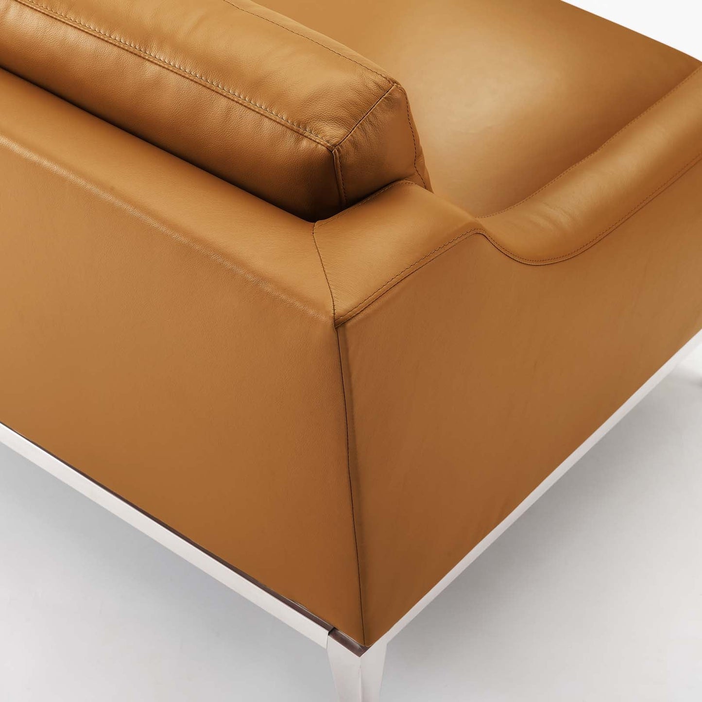 Modway Harness 83.5" Stainless Steel Base Leather Sofa | Sofas | 