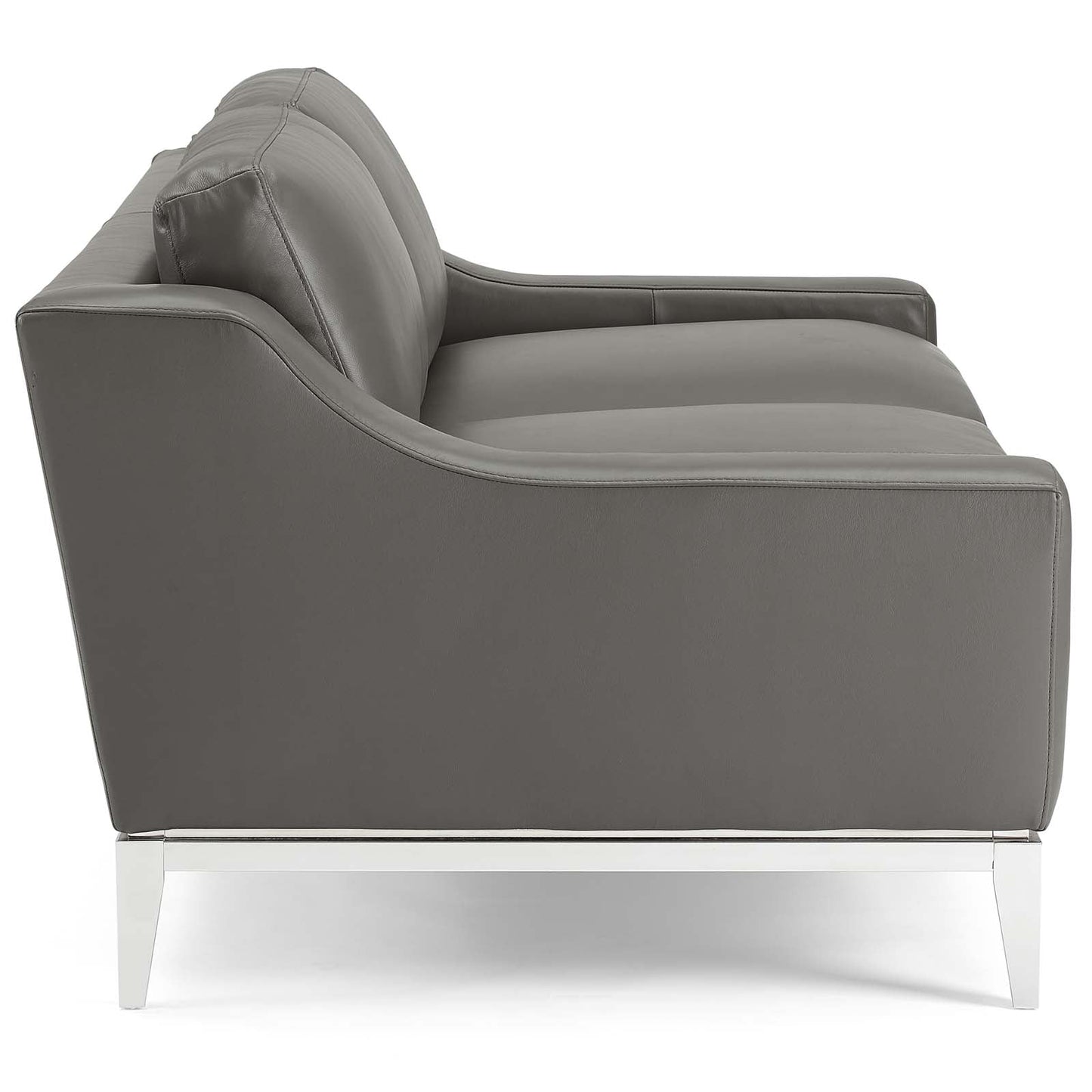 Modway Harness 64" Stainless Steel Base Leather Loveseat | Loveseats | 