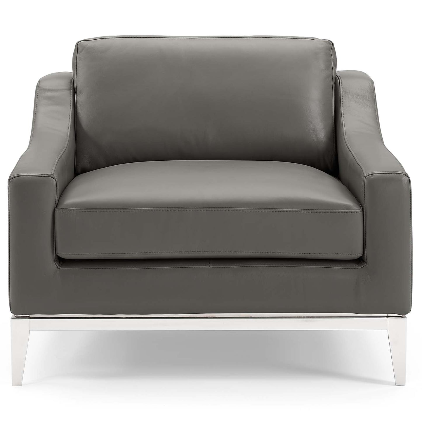 Modway Harness Stainless Steel Base Leather Armchair | Armchairs | 
