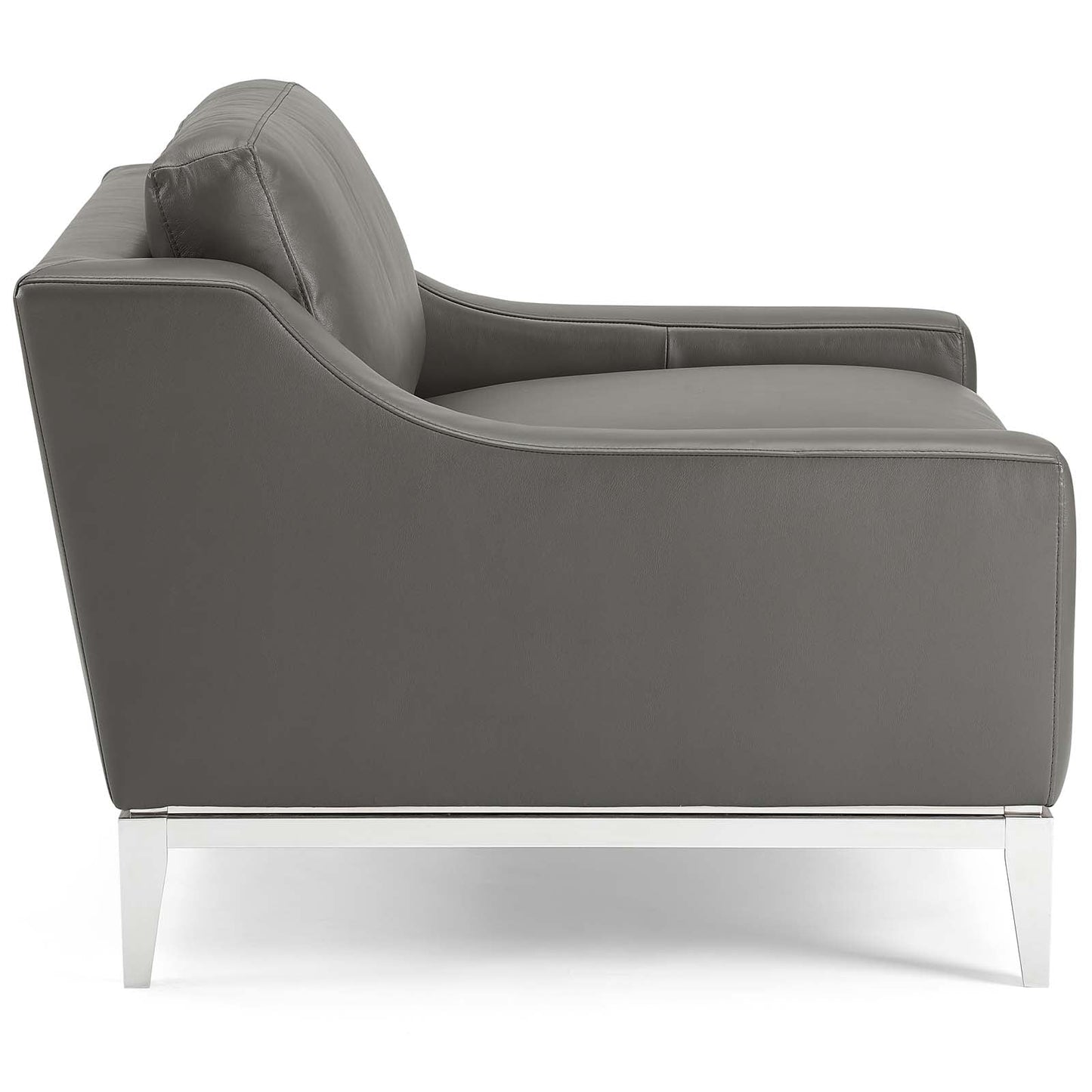 Modway Harness Stainless Steel Base Leather Armchair | Armchairs | 