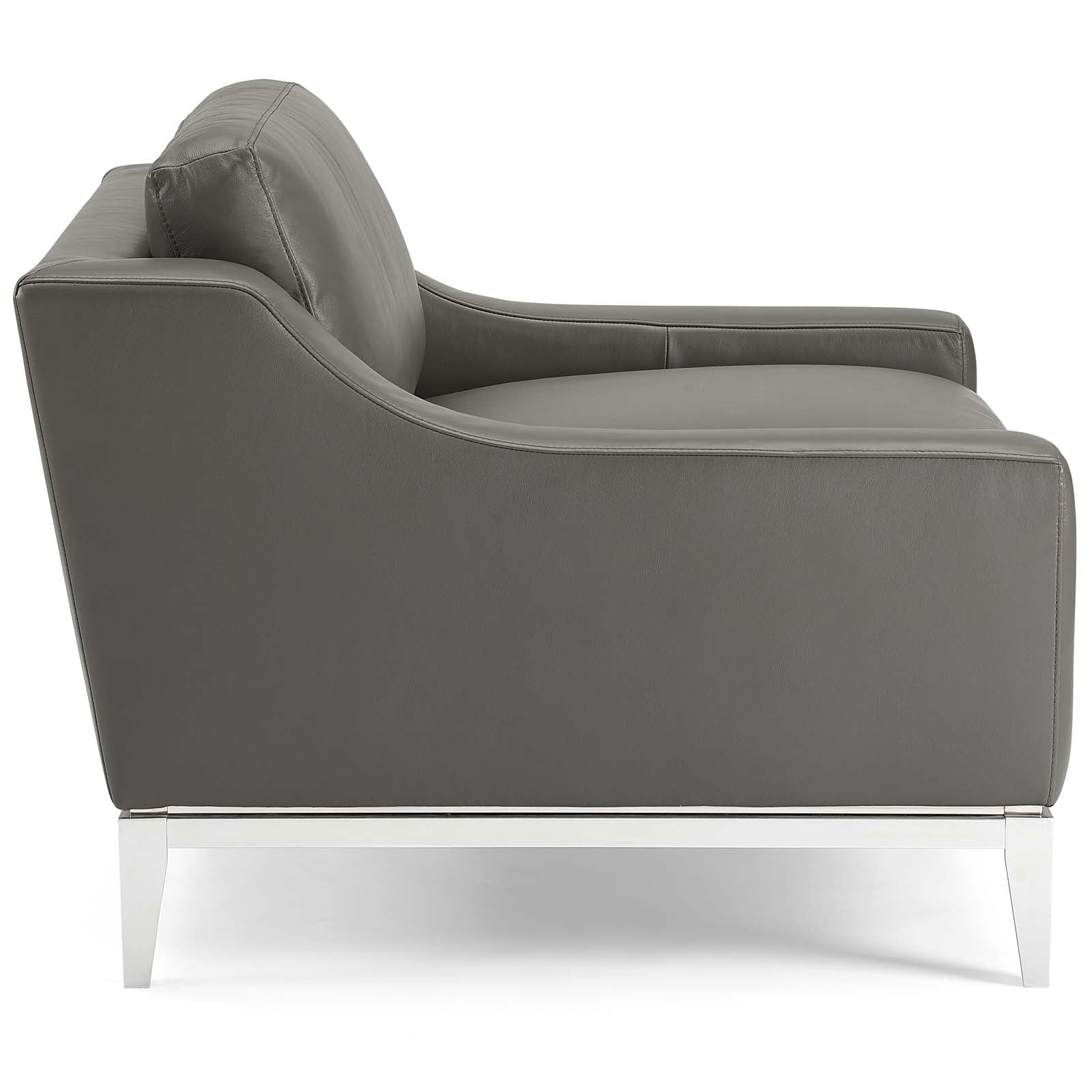 Modway Harness Stainless Steel Base Leather Armchair | Armchairs | 