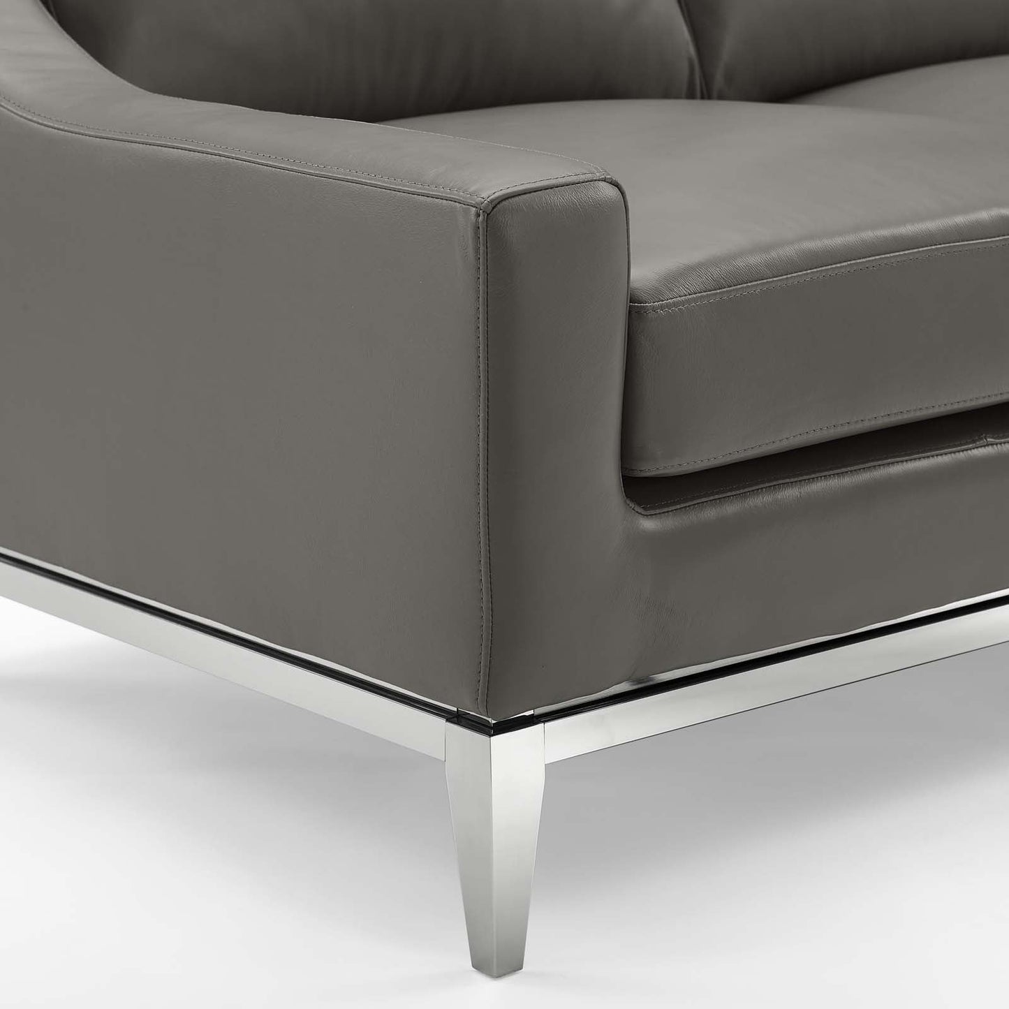 Modway Harness Stainless Steel Base Leather Armchair | Armchairs | 
