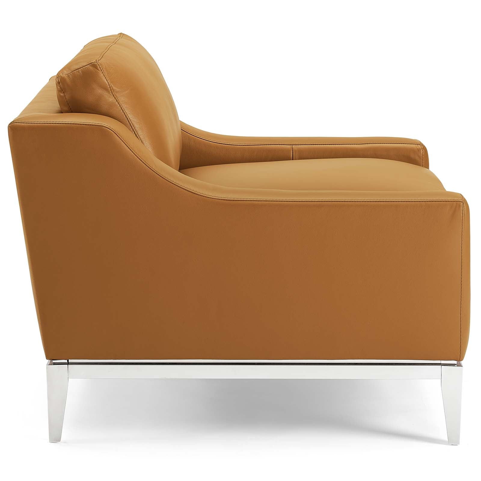 Modway Harness Stainless Steel Base Leather Armchair | Armchairs | 