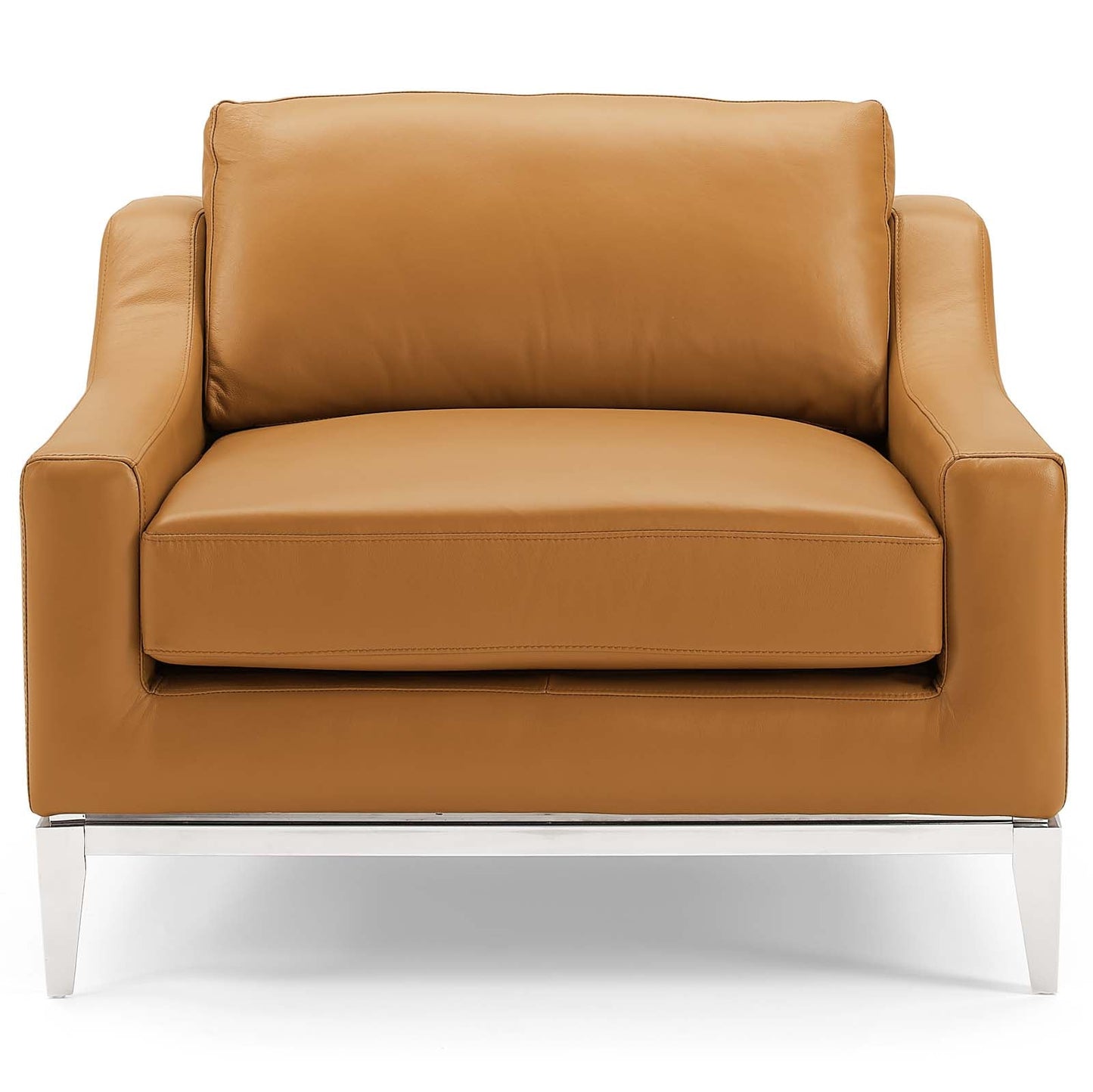 Modway Harness Stainless Steel Base Leather Armchair | Armchairs | 