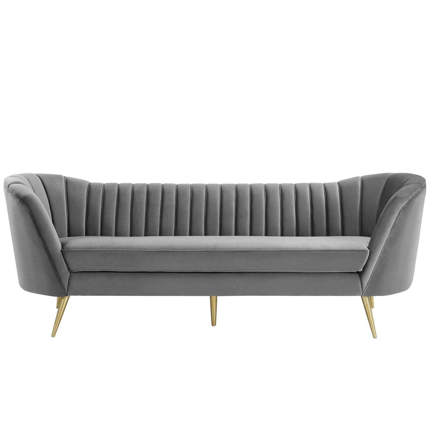 Modway Opportunity Vertical Channel Tufted Curved Performance Velvet Sofa | Sofas | Modishstore-15