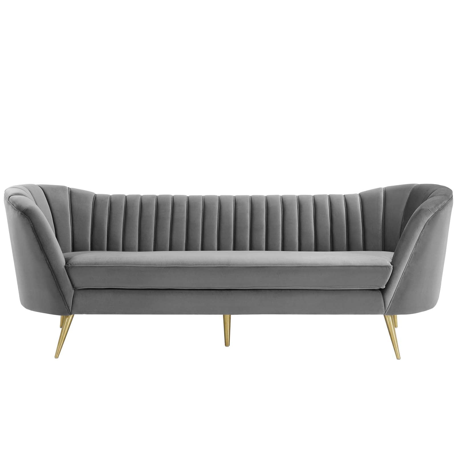 Modway Opportunity Vertical Channel Tufted Curved Performance Velvet Sofa | Sofas | Modishstore-15