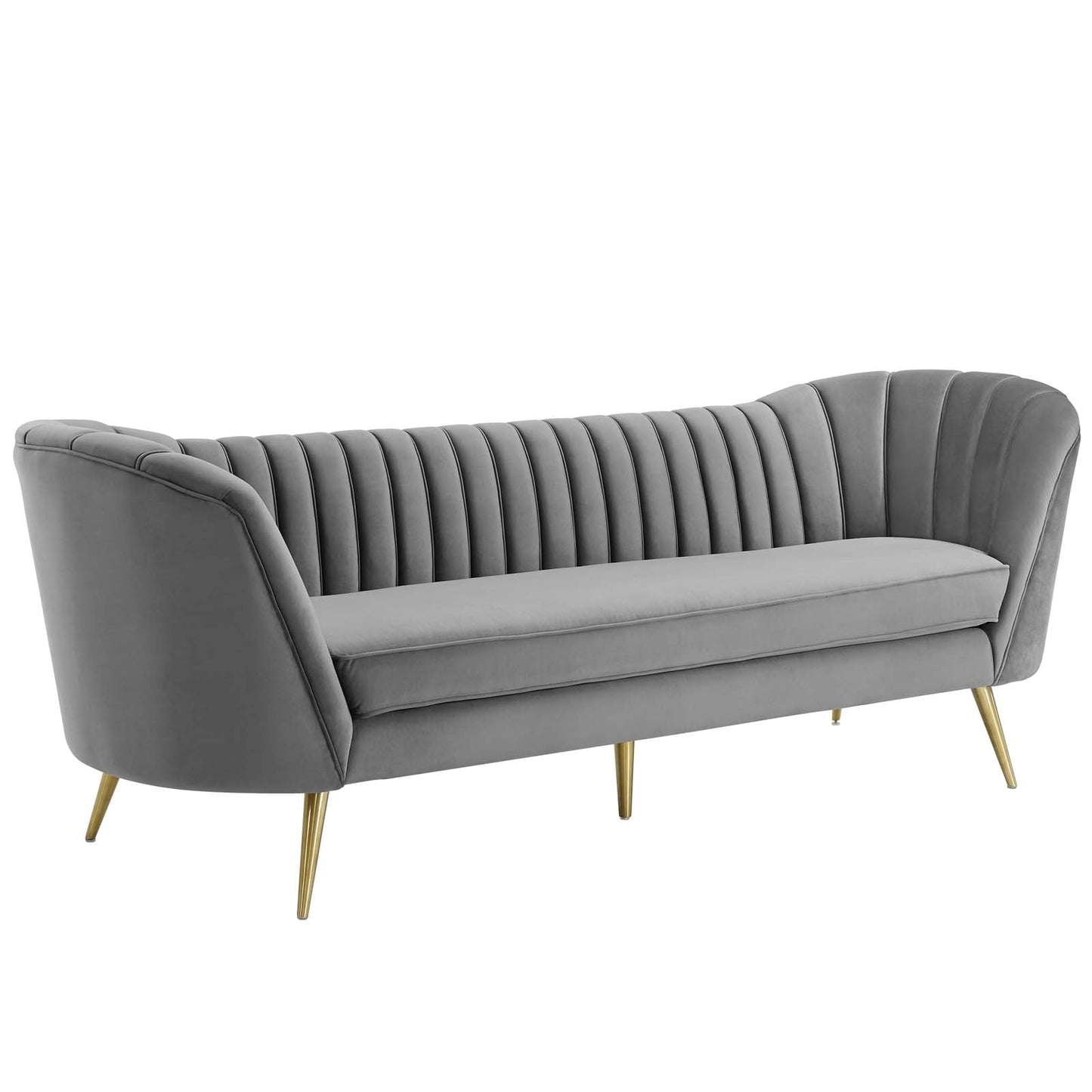 Modway Opportunity Vertical Channel Tufted Curved Performance Velvet Sofa | Sofas | Modishstore-13