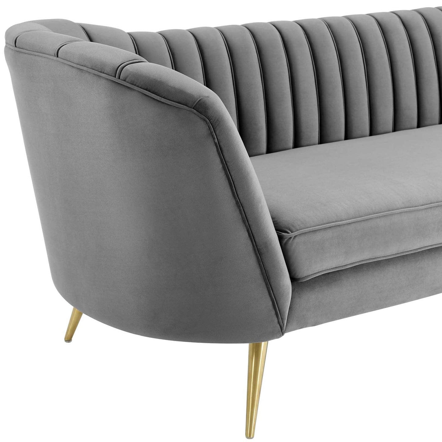 Modway Opportunity Vertical Channel Tufted Curved Performance Velvet Sofa | Sofas | Modishstore-14
