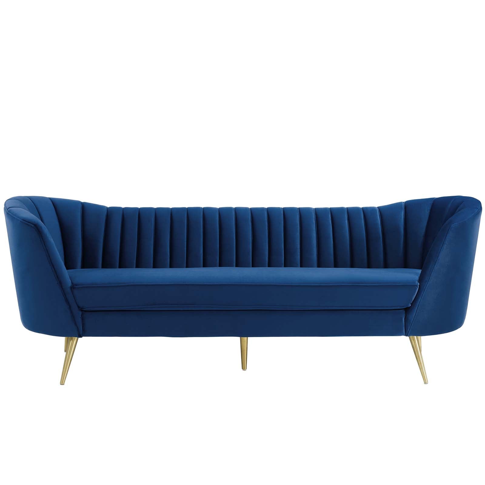 Modway Opportunity Vertical Channel Tufted Curved Performance Velvet Sofa | Sofas | Modishstore-9